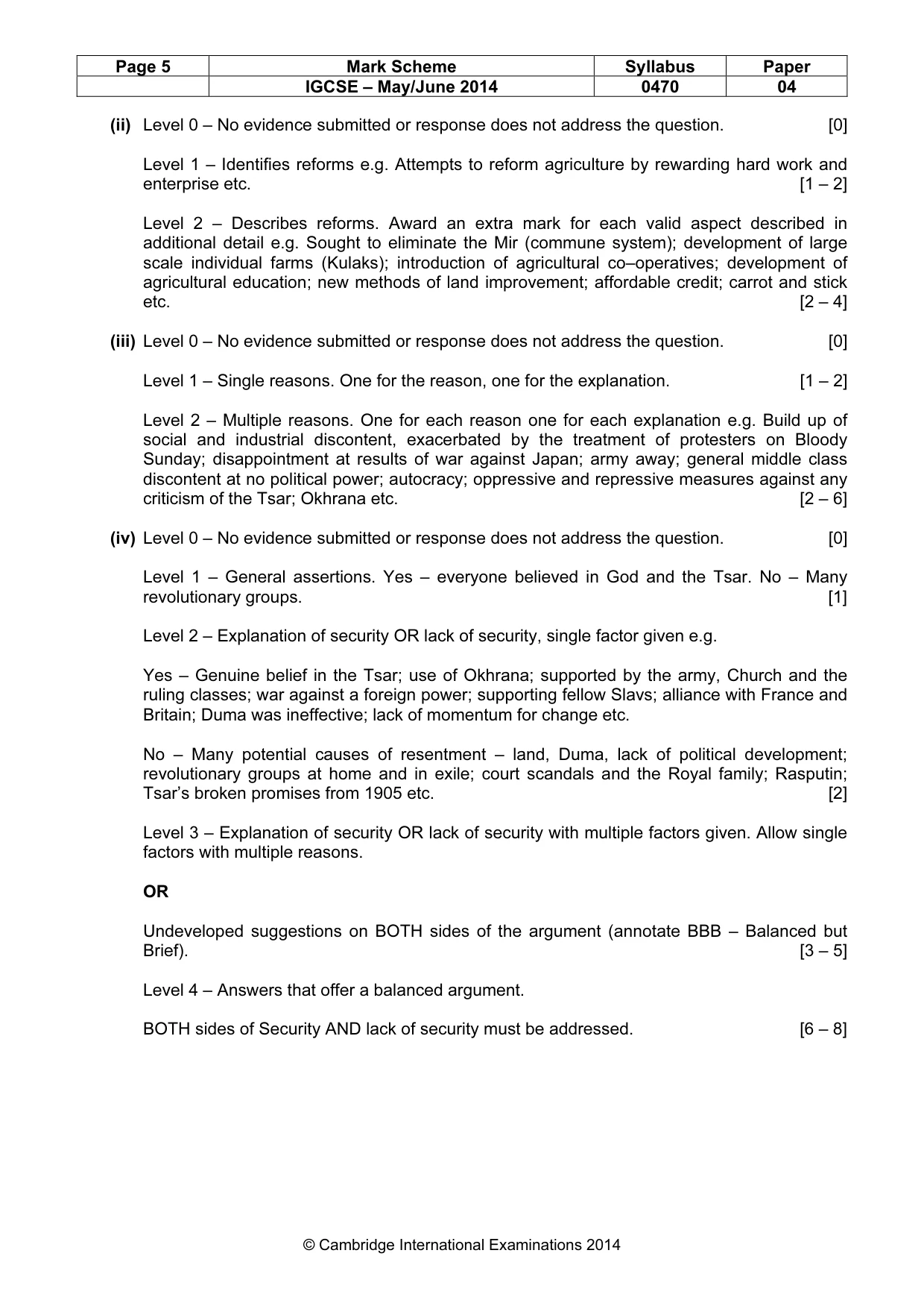 Mark scheme, page 5 of 17