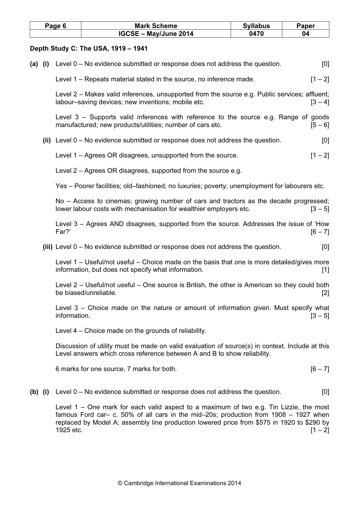 Mark scheme, page 6 of 17