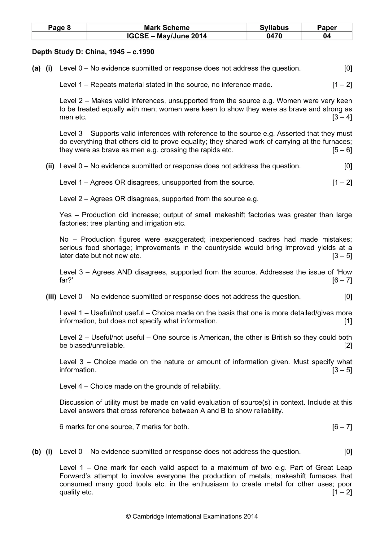 Mark scheme, page 8 of 17