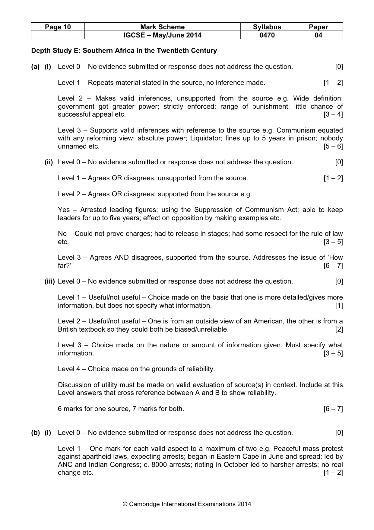 Mark scheme, page 10 of 17