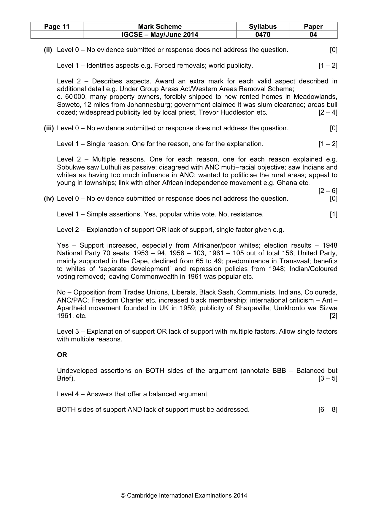 Mark scheme, page 11 of 17