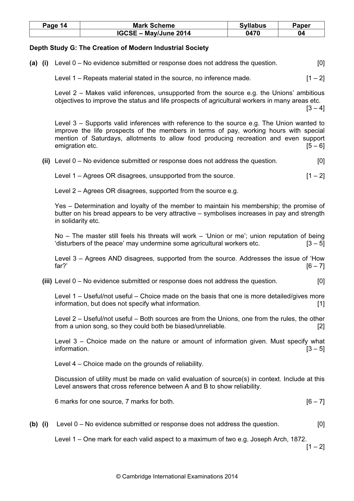 Mark scheme, page 14 of 17