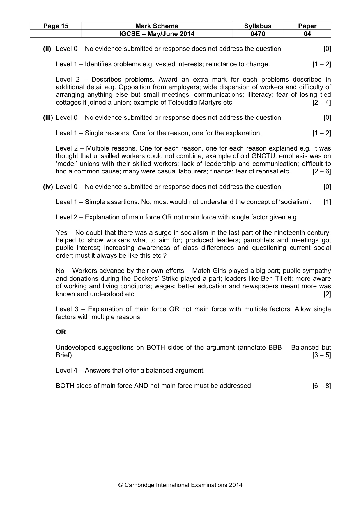 Mark scheme, page 15 of 17