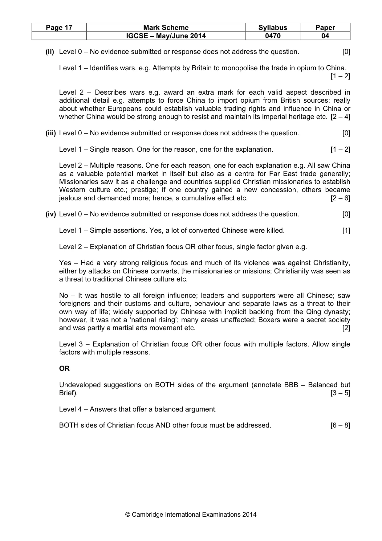 Mark scheme, page 17 of 17
