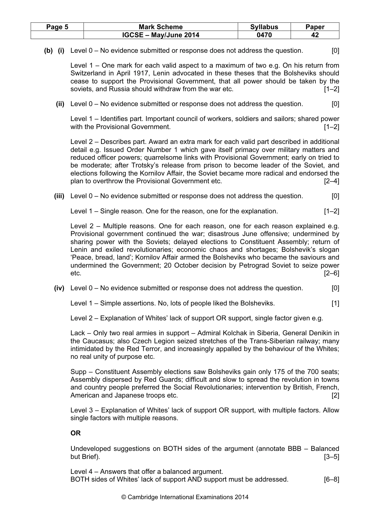 Mark scheme, page 5 of 17