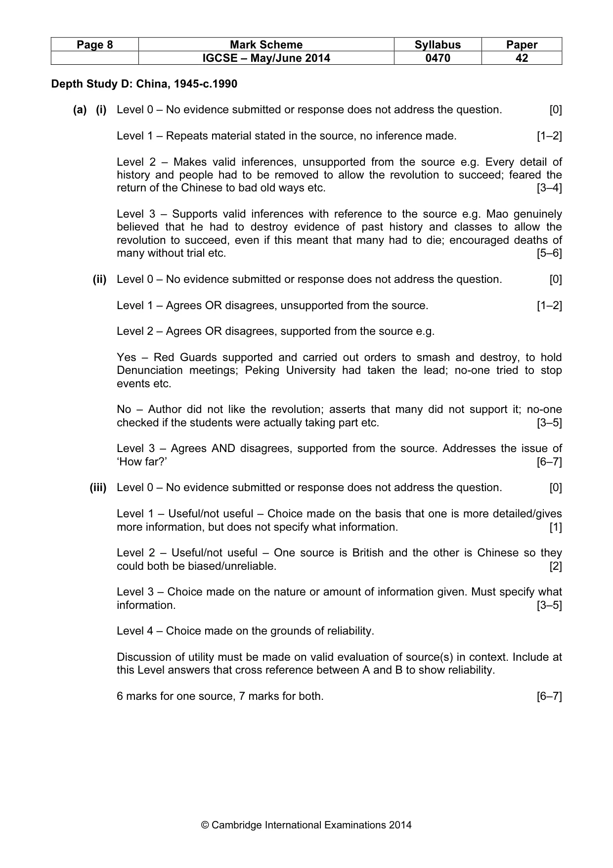 Mark scheme, page 8 of 17