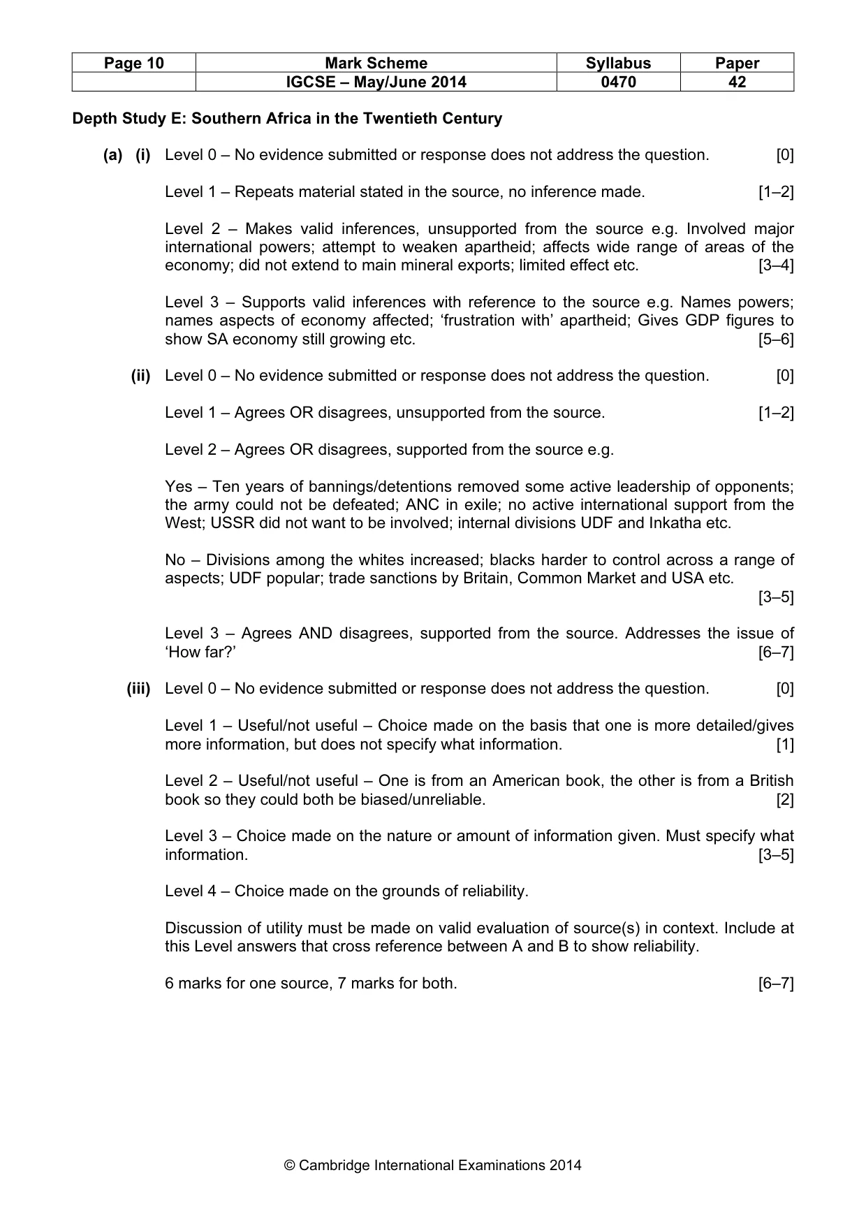 Mark scheme, page 10 of 17