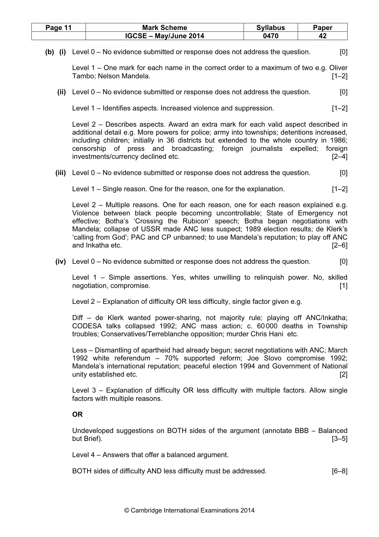 Mark scheme, page 11 of 17