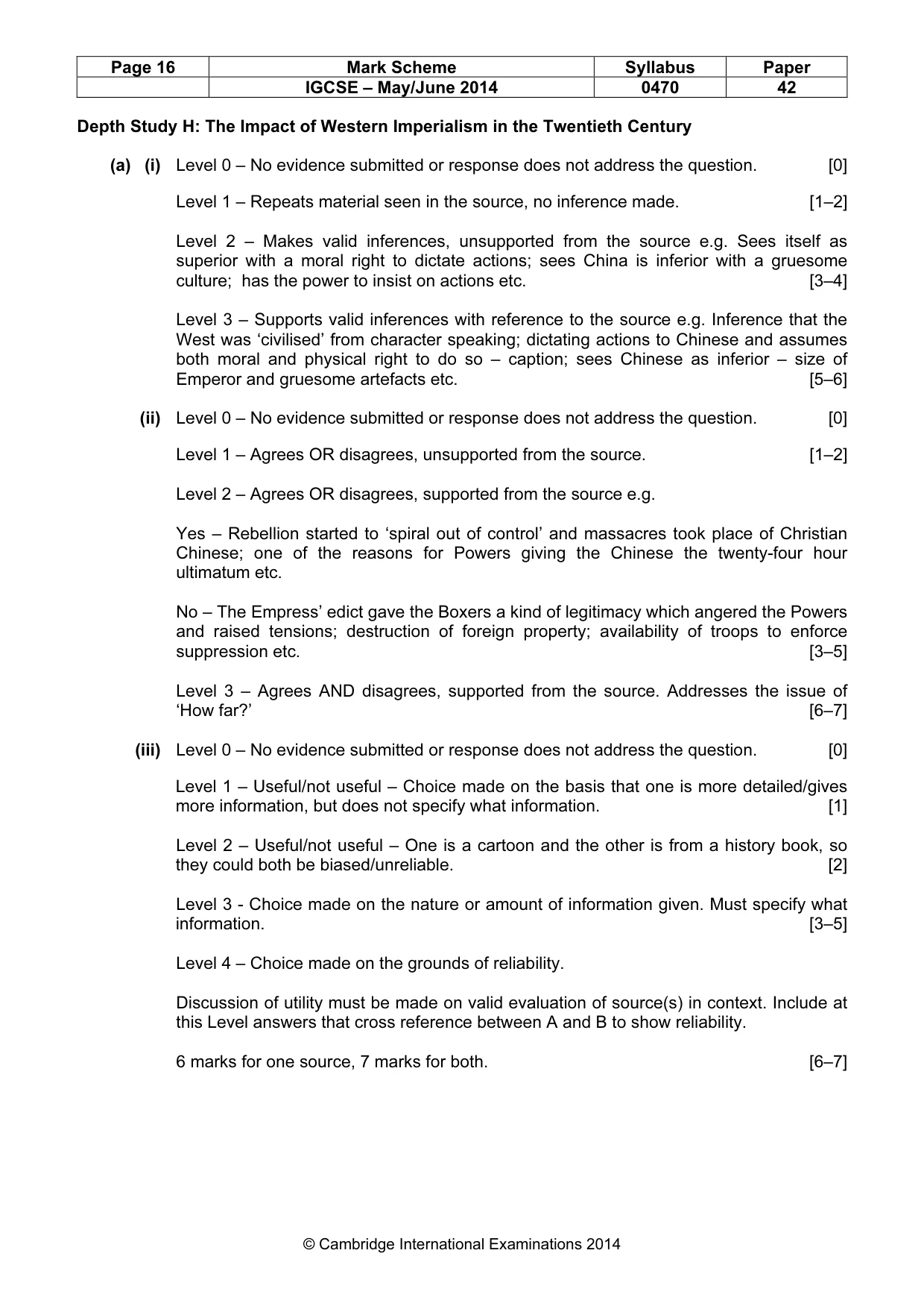 Mark scheme, page 16 of 17