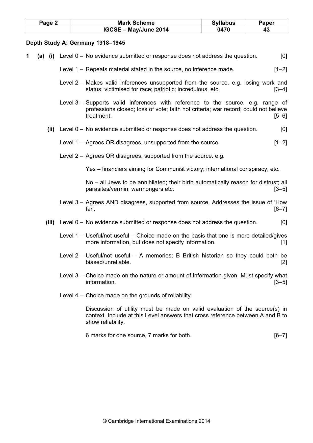 Mark scheme, page 2 of 18