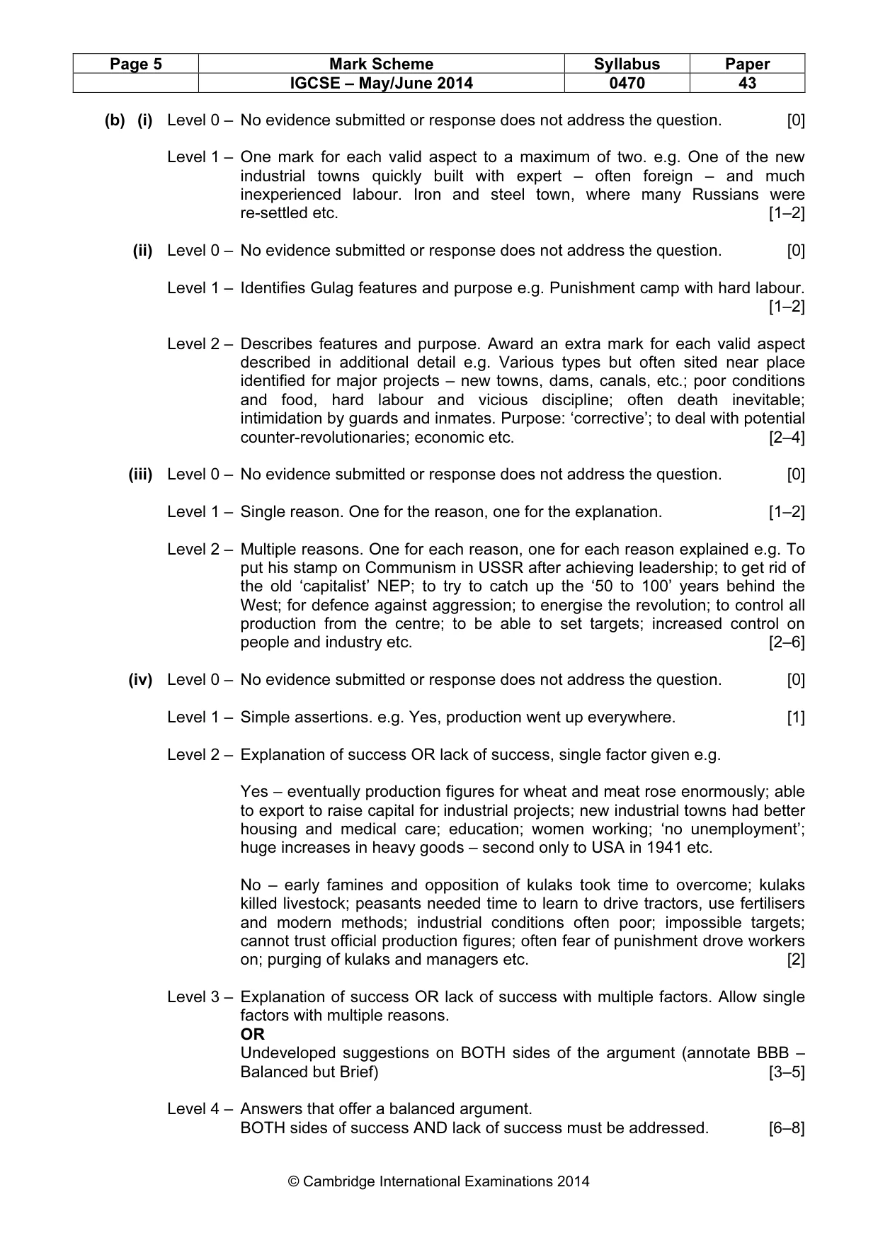 Mark scheme, page 5 of 18