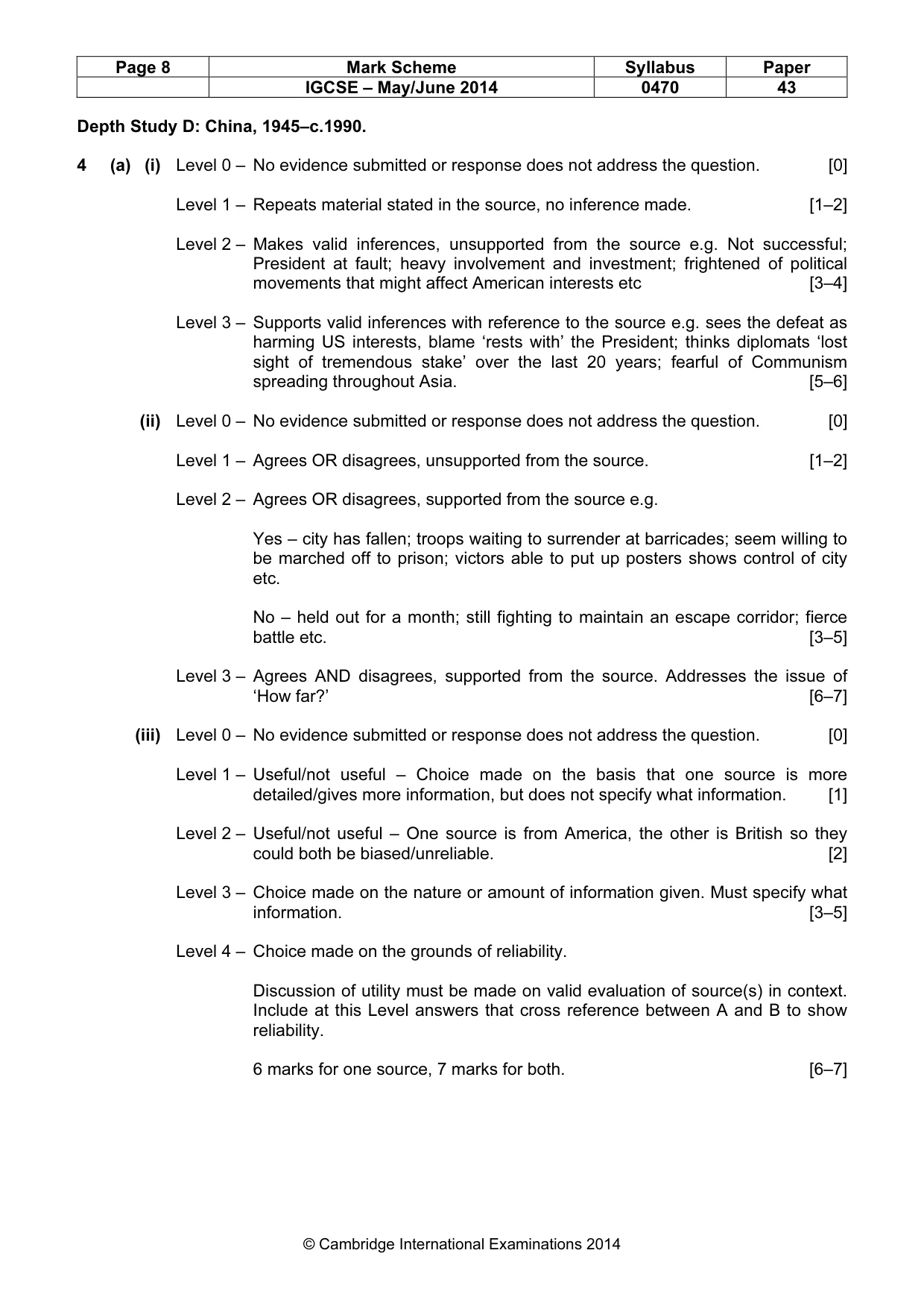 Mark scheme, page 8 of 18