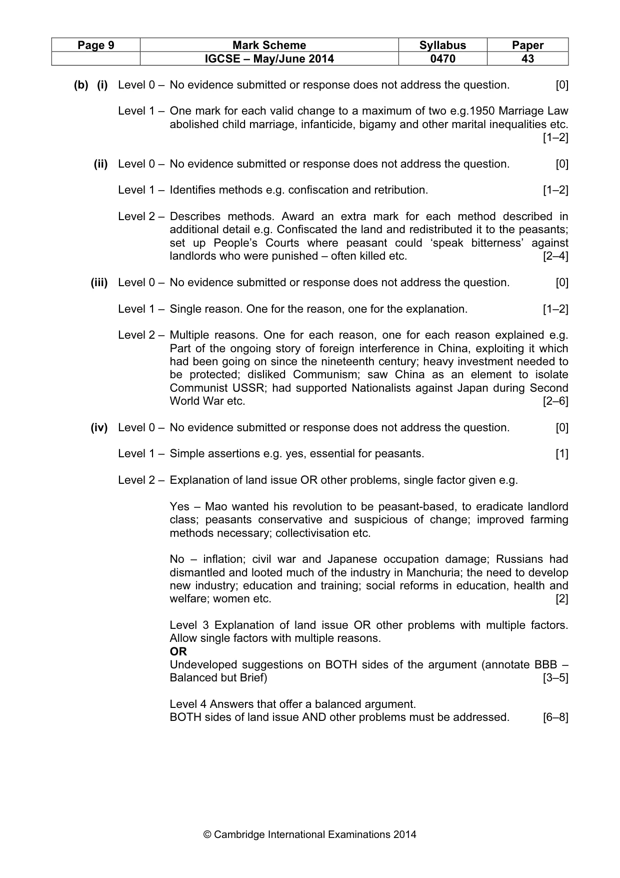 Mark scheme, page 9 of 18