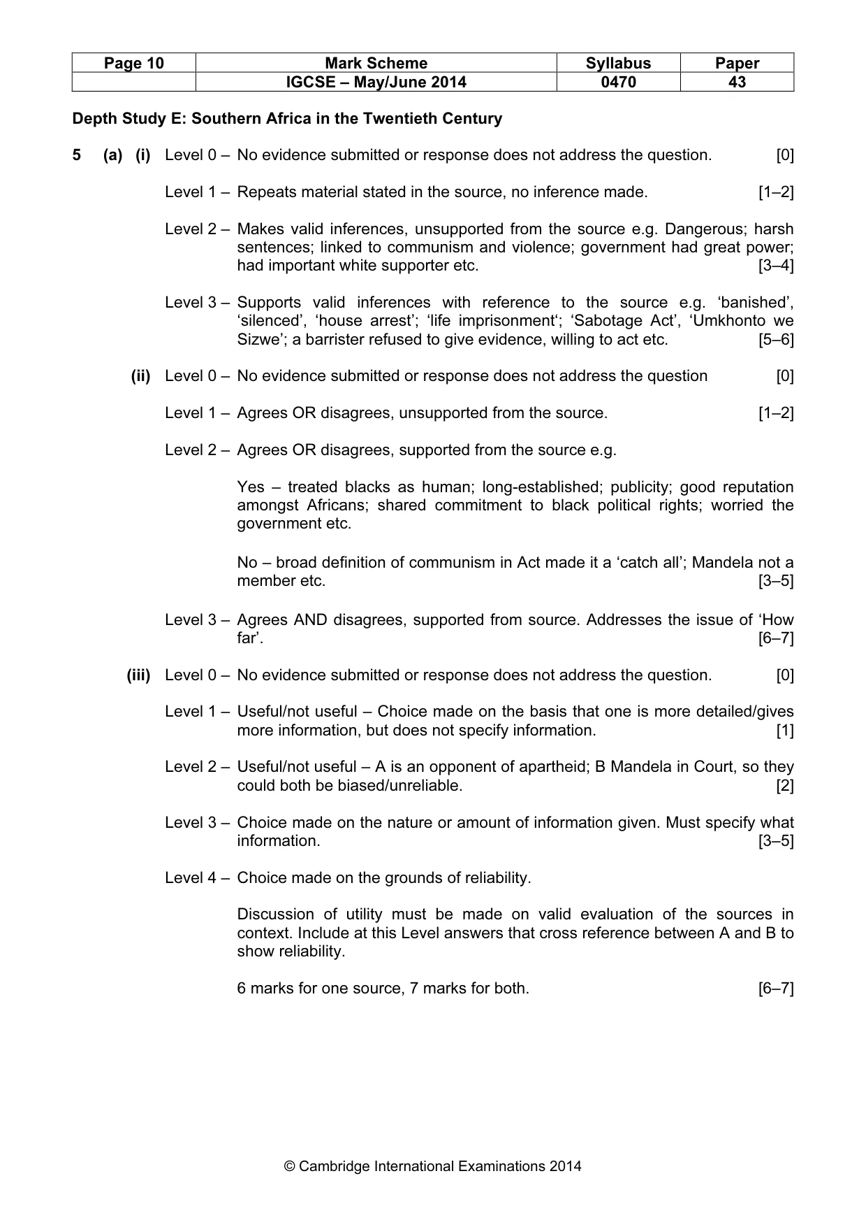 Mark scheme, page 10 of 18