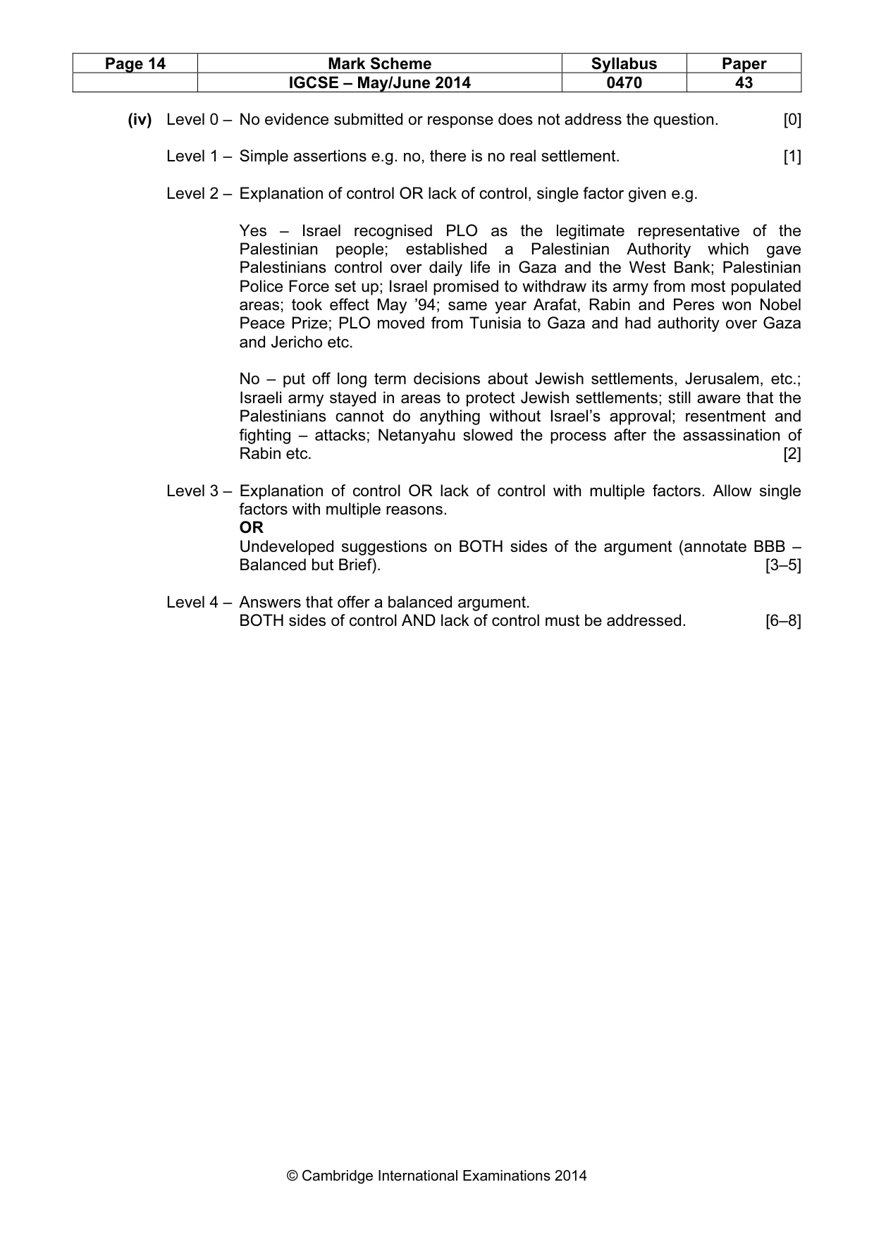 Mark scheme, page 14 of 18