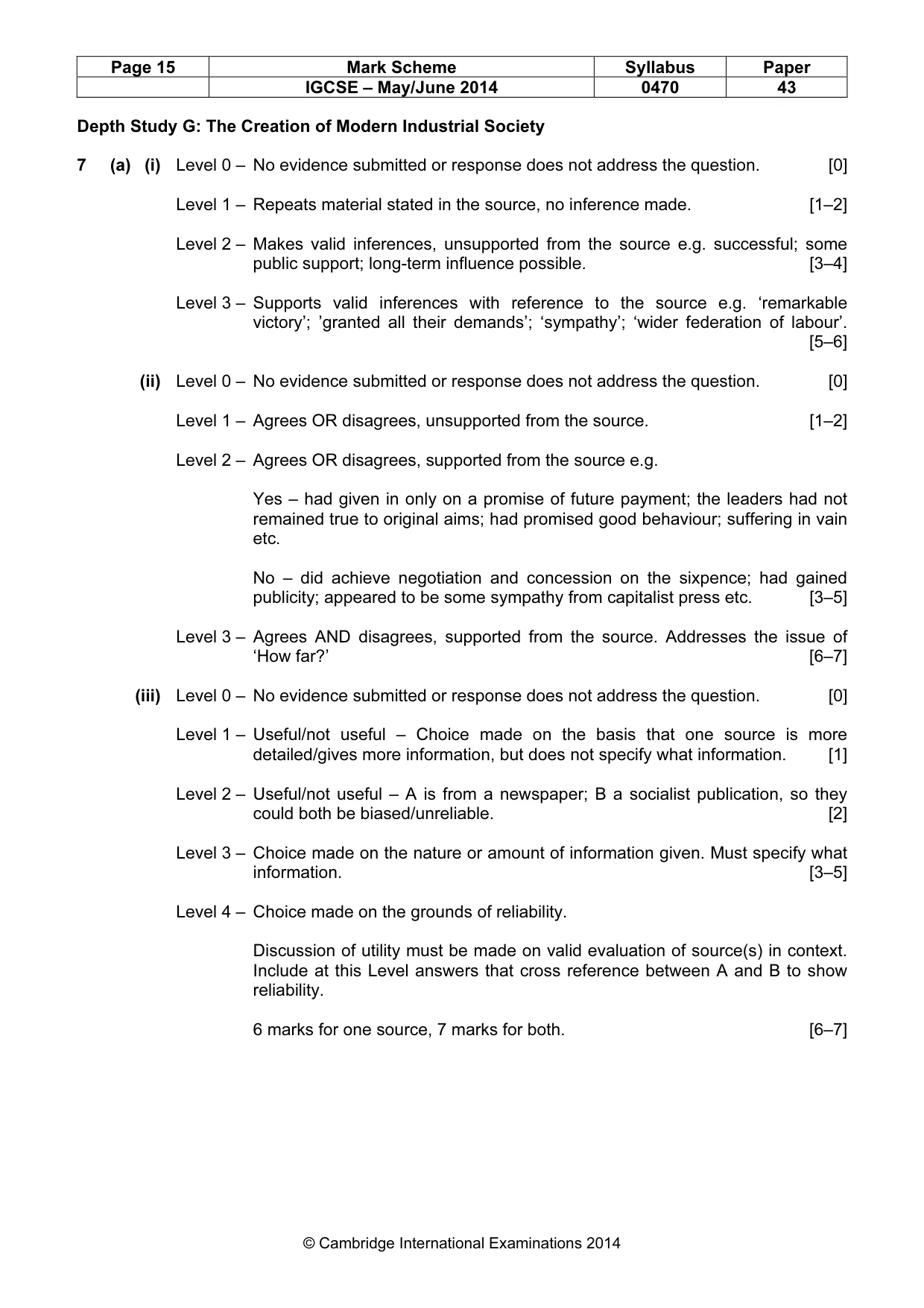 Mark scheme, page 15 of 18