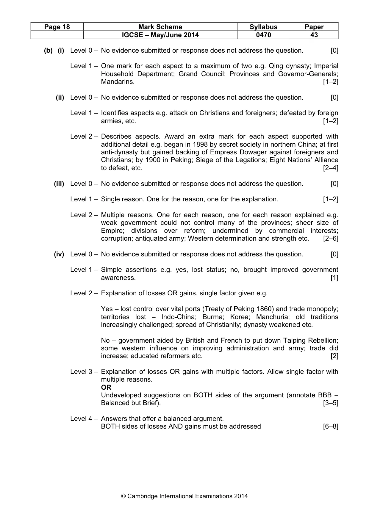 Mark scheme, page 18 of 18