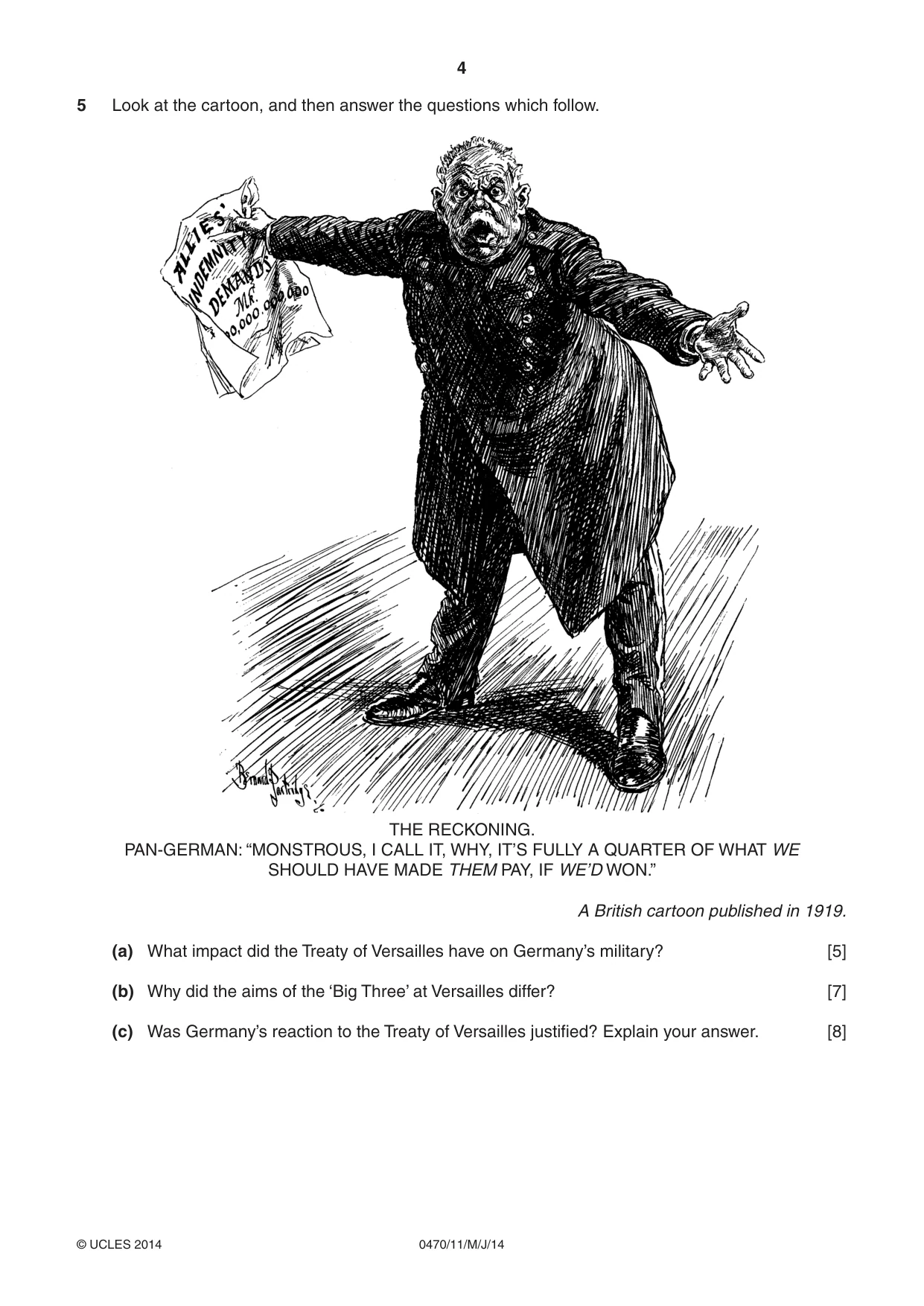 Cambridge IGCSE History 0470 2014 May/June Paper 1 · Variant 1 question paper, page 4 of 20