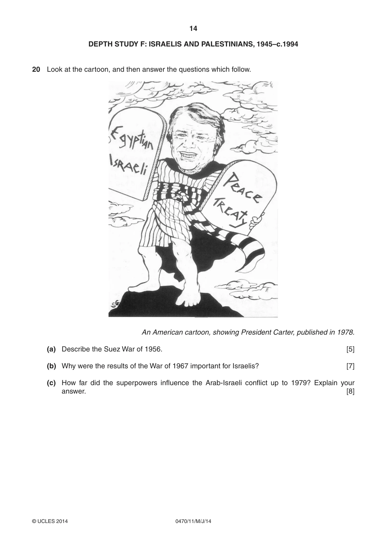 Cambridge IGCSE History 0470 2014 May/June Paper 1 · Variant 1 question paper, page 14 of 20