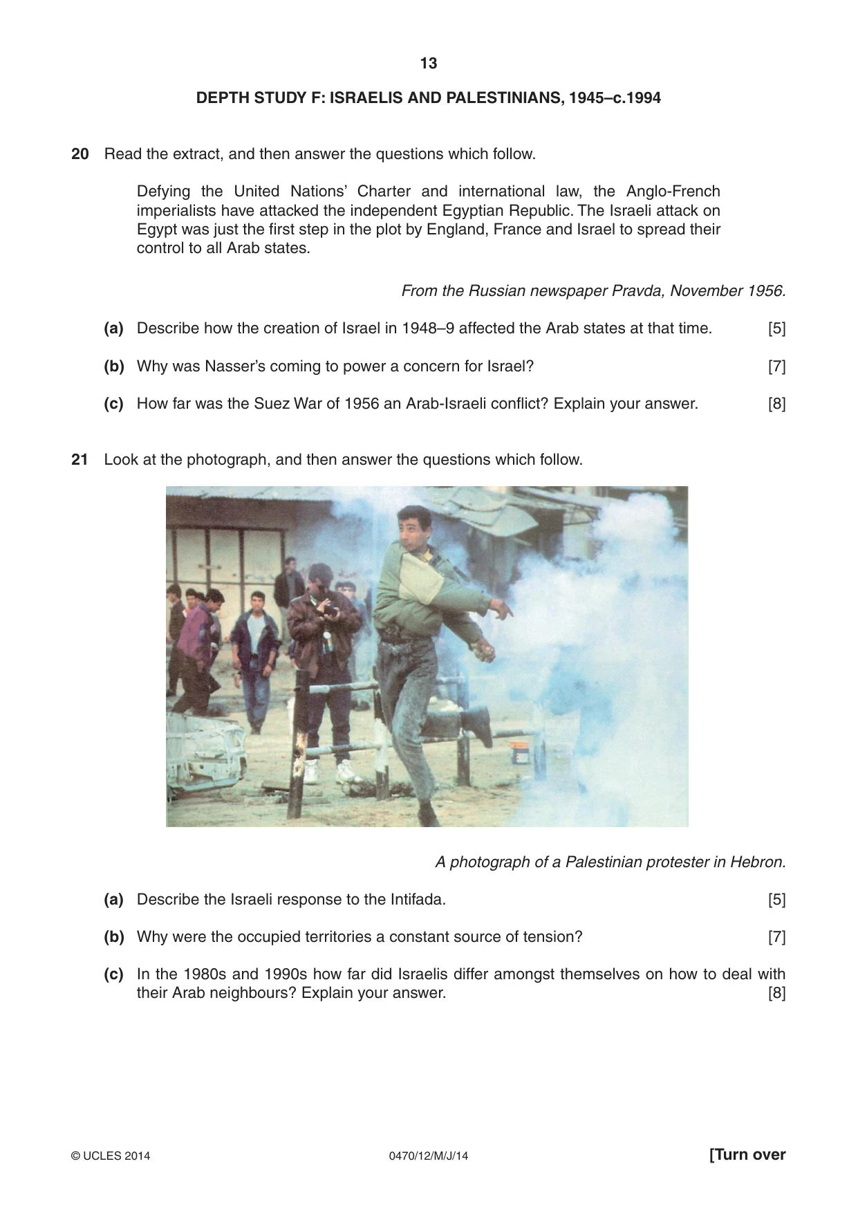 Cambridge IGCSE History 0470 2014 May/June Paper 1 · Variant 2 question paper, page 13 of 16