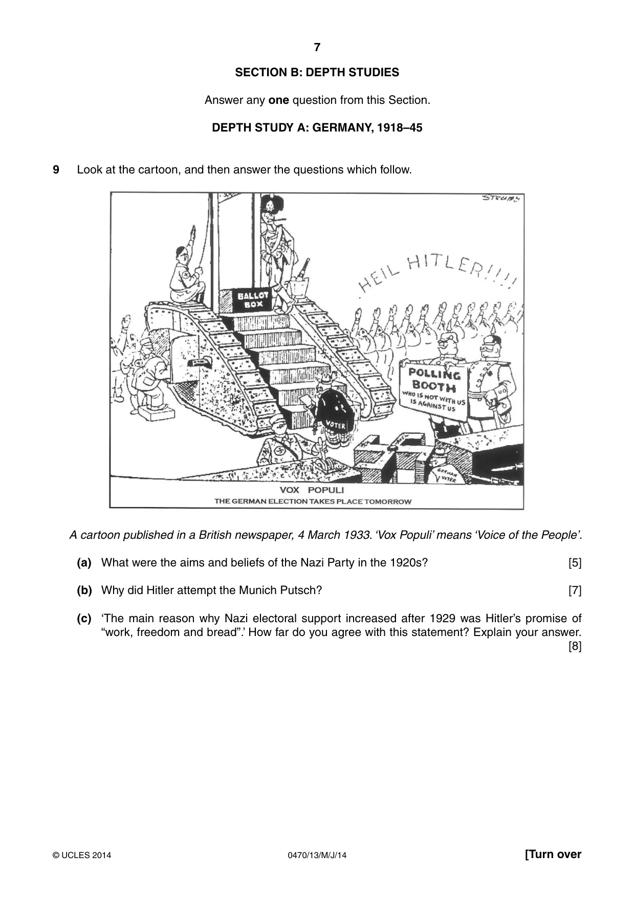 Cambridge IGCSE History 0470 2014 May/June Paper 1 · Variant 3 question paper, page 7 of 20