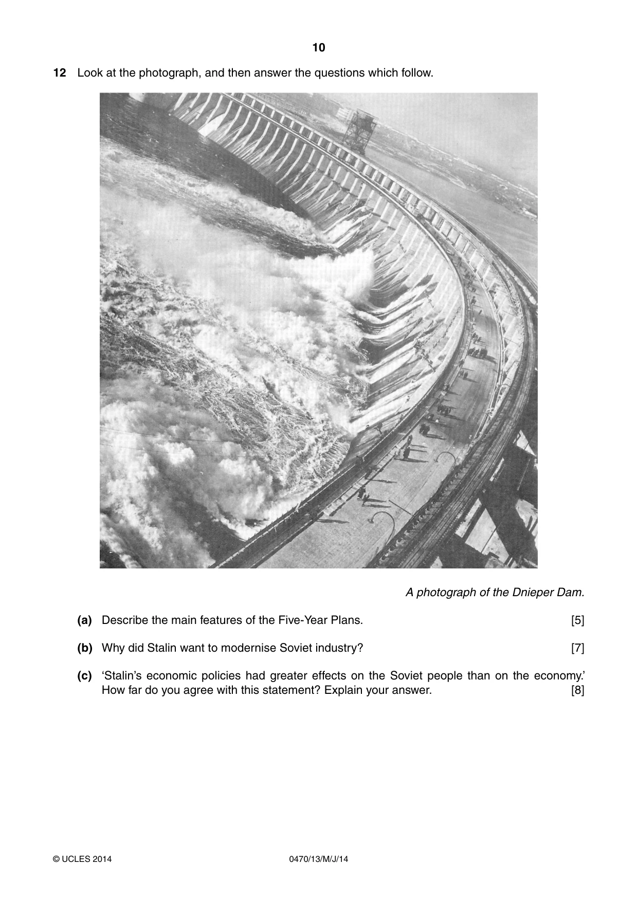 Cambridge IGCSE History 0470 2014 May/June Paper 1 · Variant 3 question paper, page 10 of 20