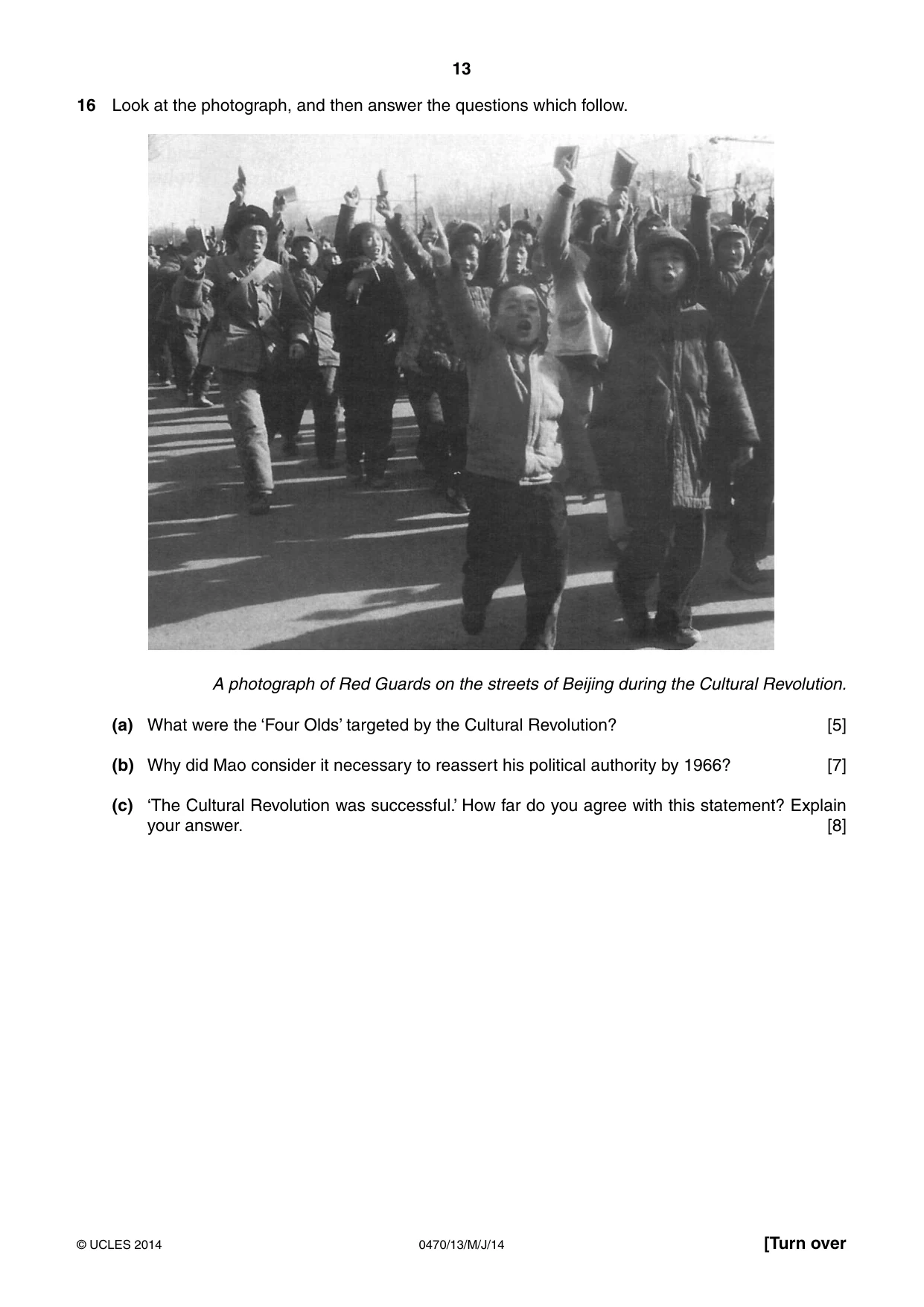 Cambridge IGCSE History 0470 2014 May/June Paper 1 · Variant 3 question paper, page 13 of 20