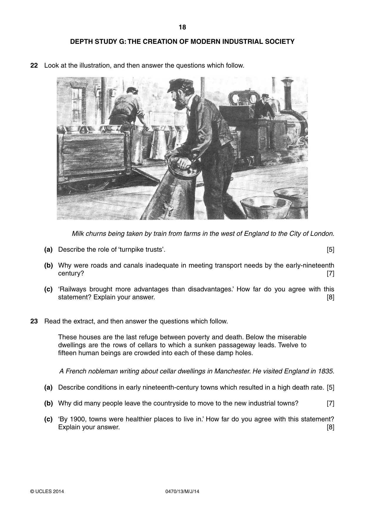 Cambridge IGCSE History 0470 2014 May/June Paper 1 · Variant 3 question paper, page 18 of 20