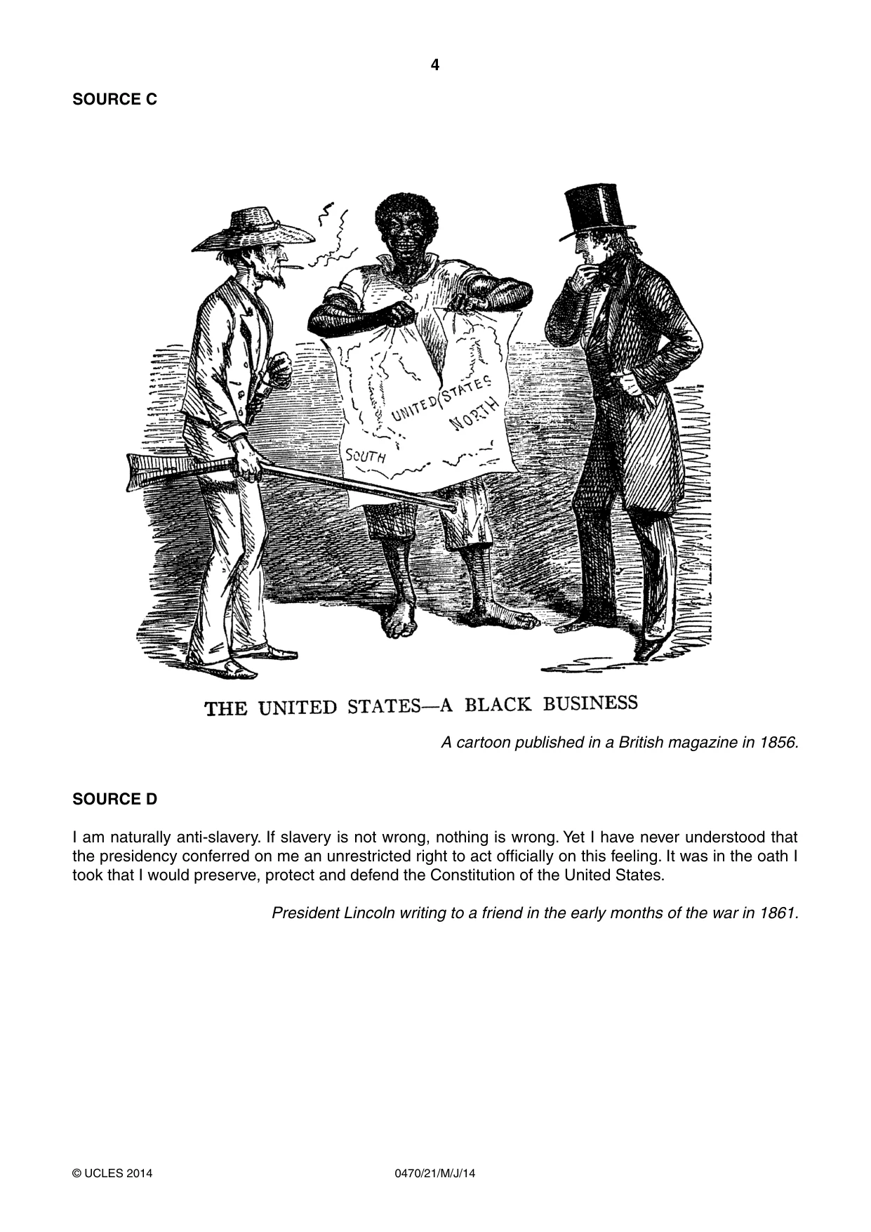 Cambridge IGCSE History 0470 2014 May/June Paper 2 · Variant 1 question paper, page 4 of 16