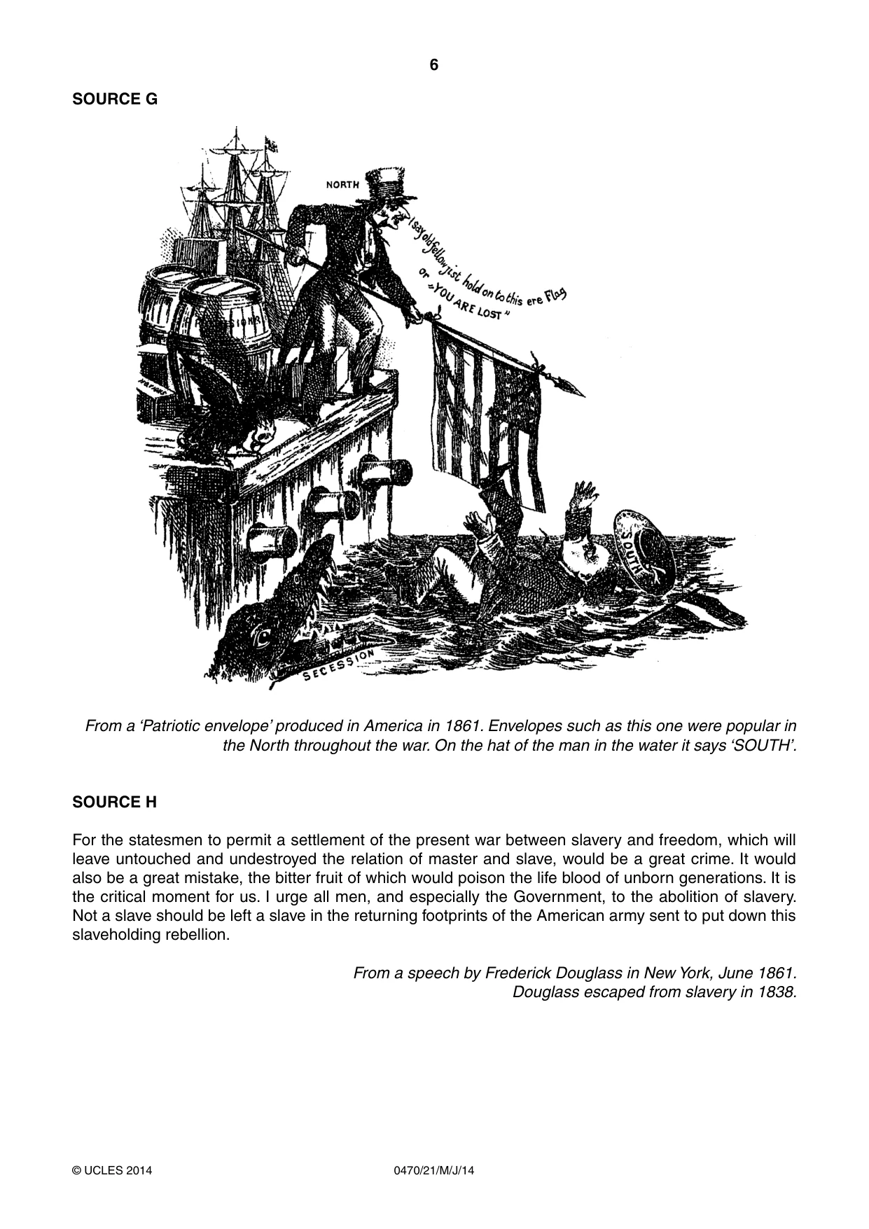 Cambridge IGCSE History 0470 2014 May/June Paper 2 · Variant 1 question paper, page 6 of 16