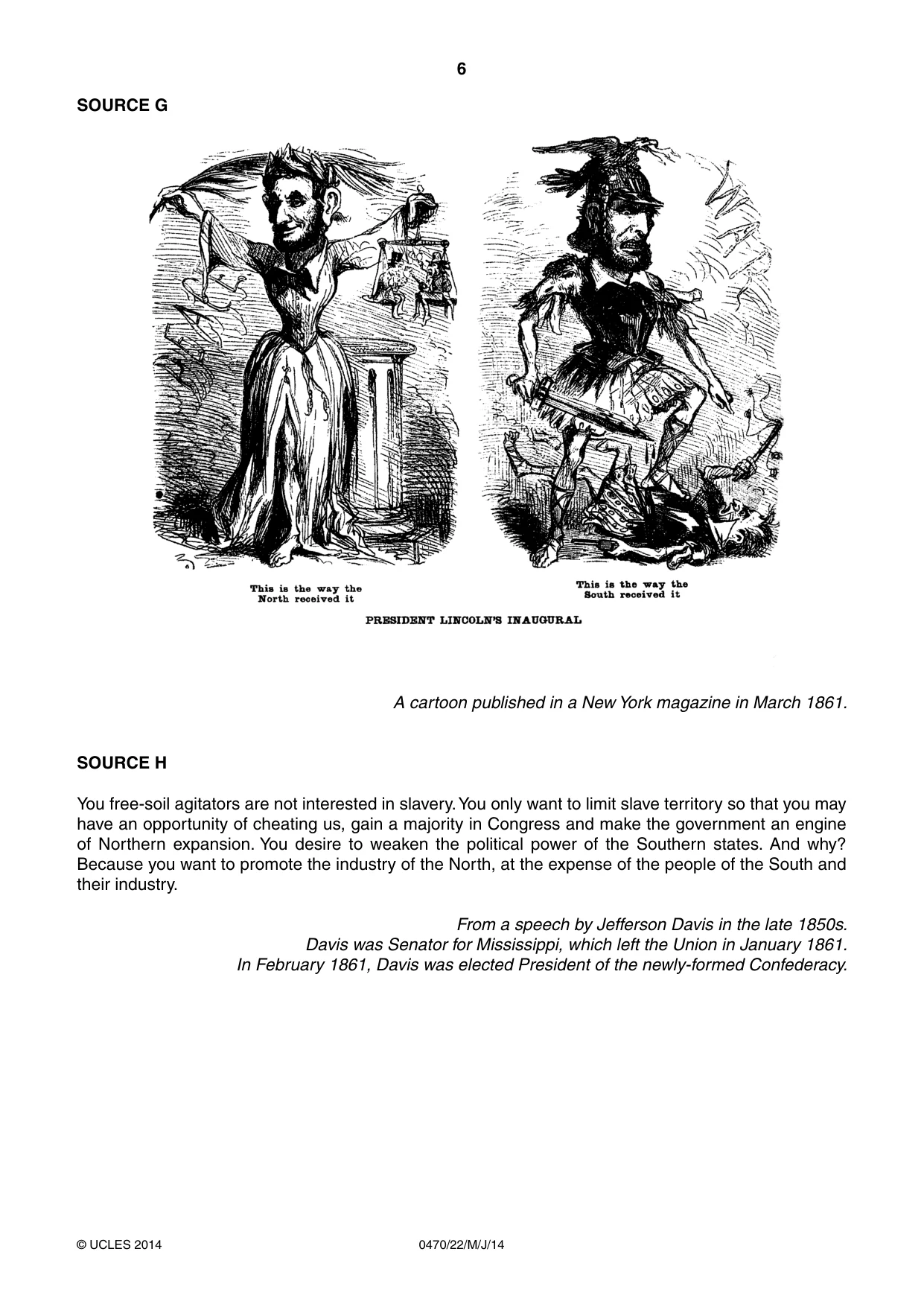 Cambridge IGCSE History 0470 2014 May/June Paper 2 · Variant 2 question paper, page 6 of 16