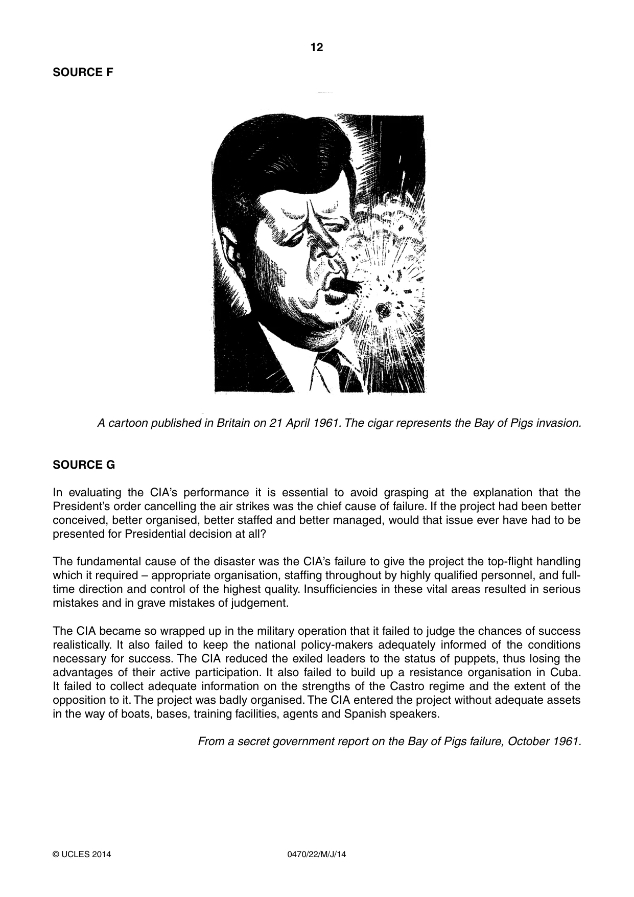 Cambridge IGCSE History 0470 2014 May/June Paper 2 · Variant 2 question paper, page 12 of 16