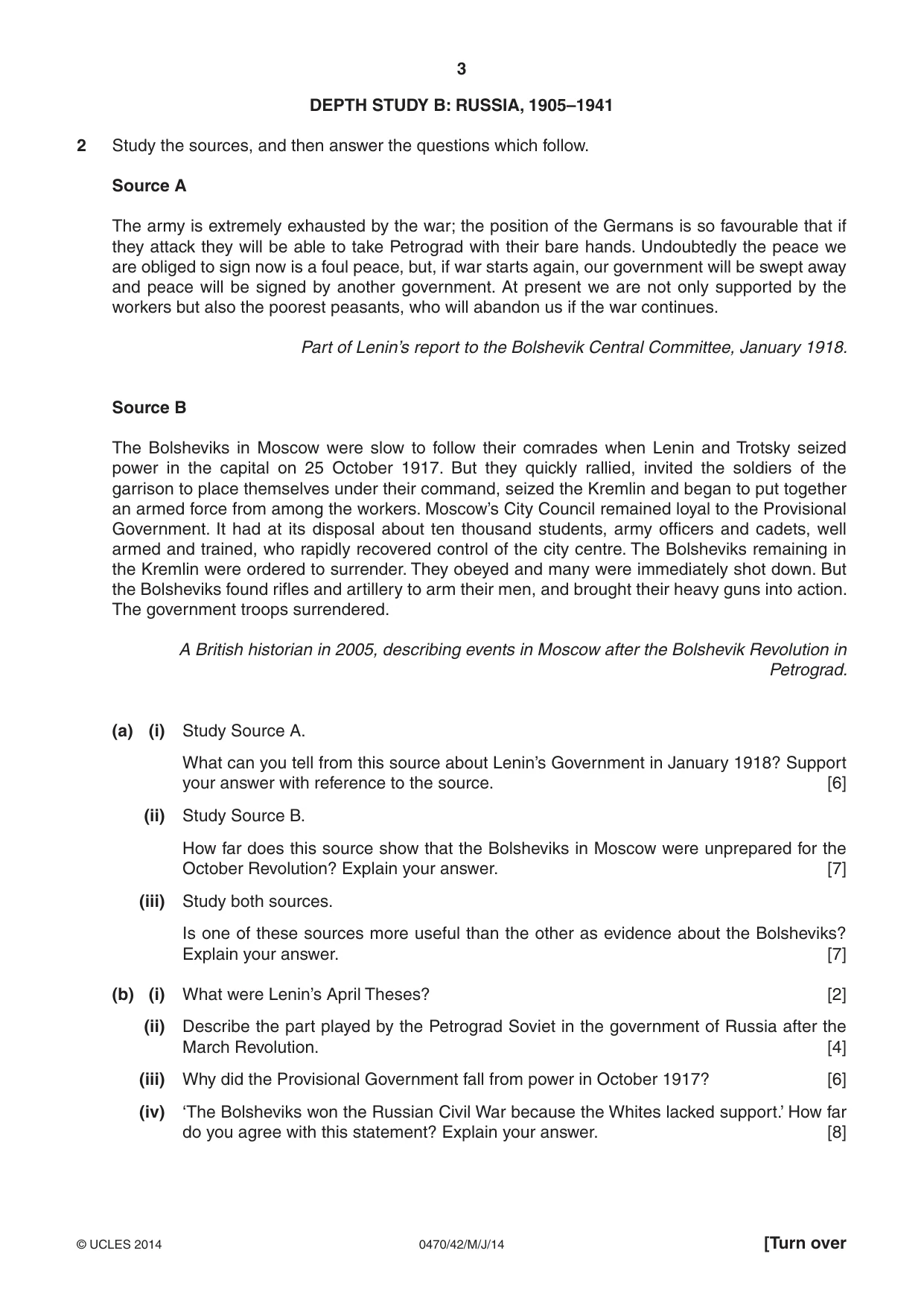 Cambridge IGCSE History 0470 2014 May/June Paper 4 · Variant 2 question paper, page 3 of 12