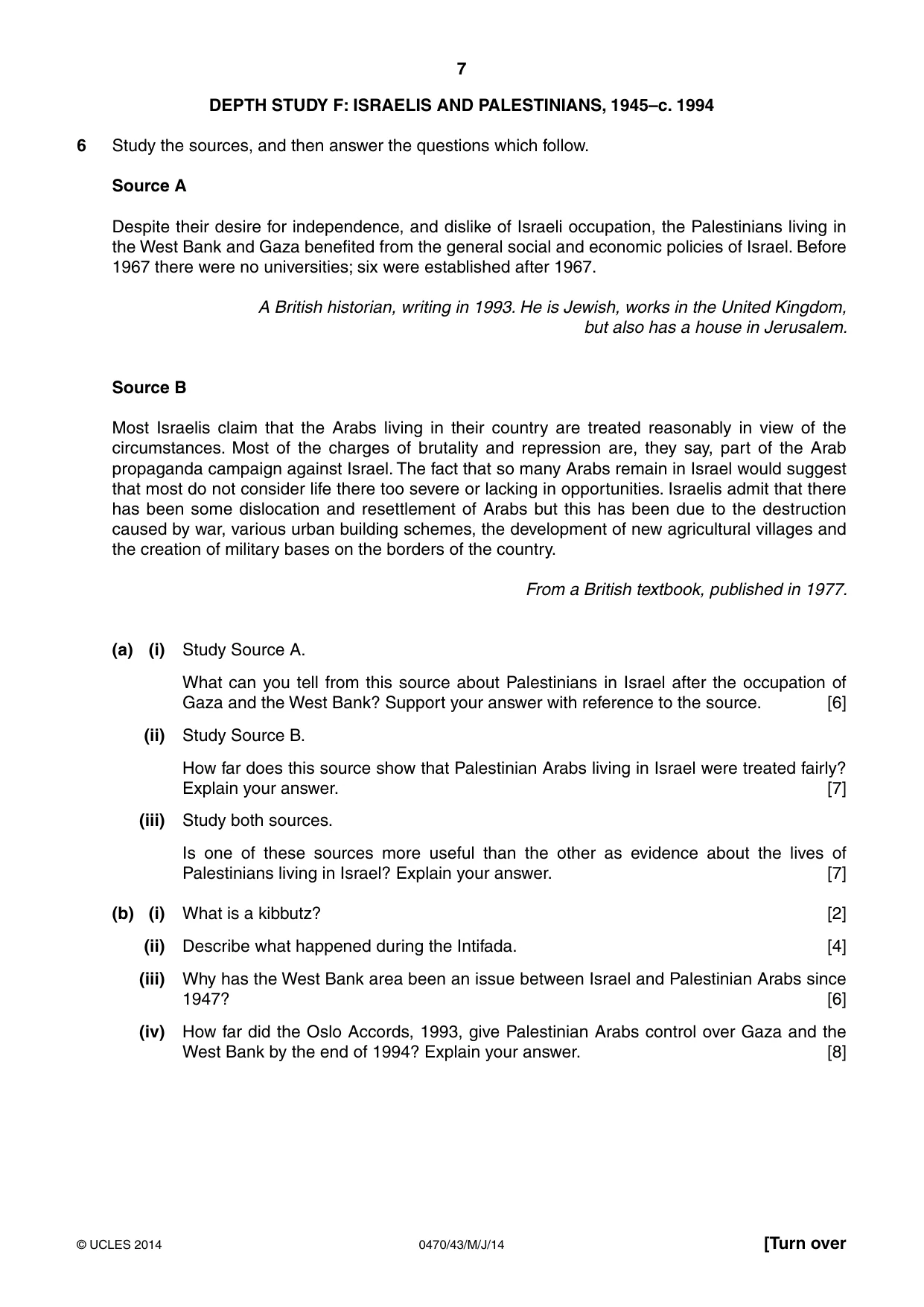 Cambridge IGCSE History 0470 2014 May/June Paper 4 · Variant 3 question paper, page 7 of 12