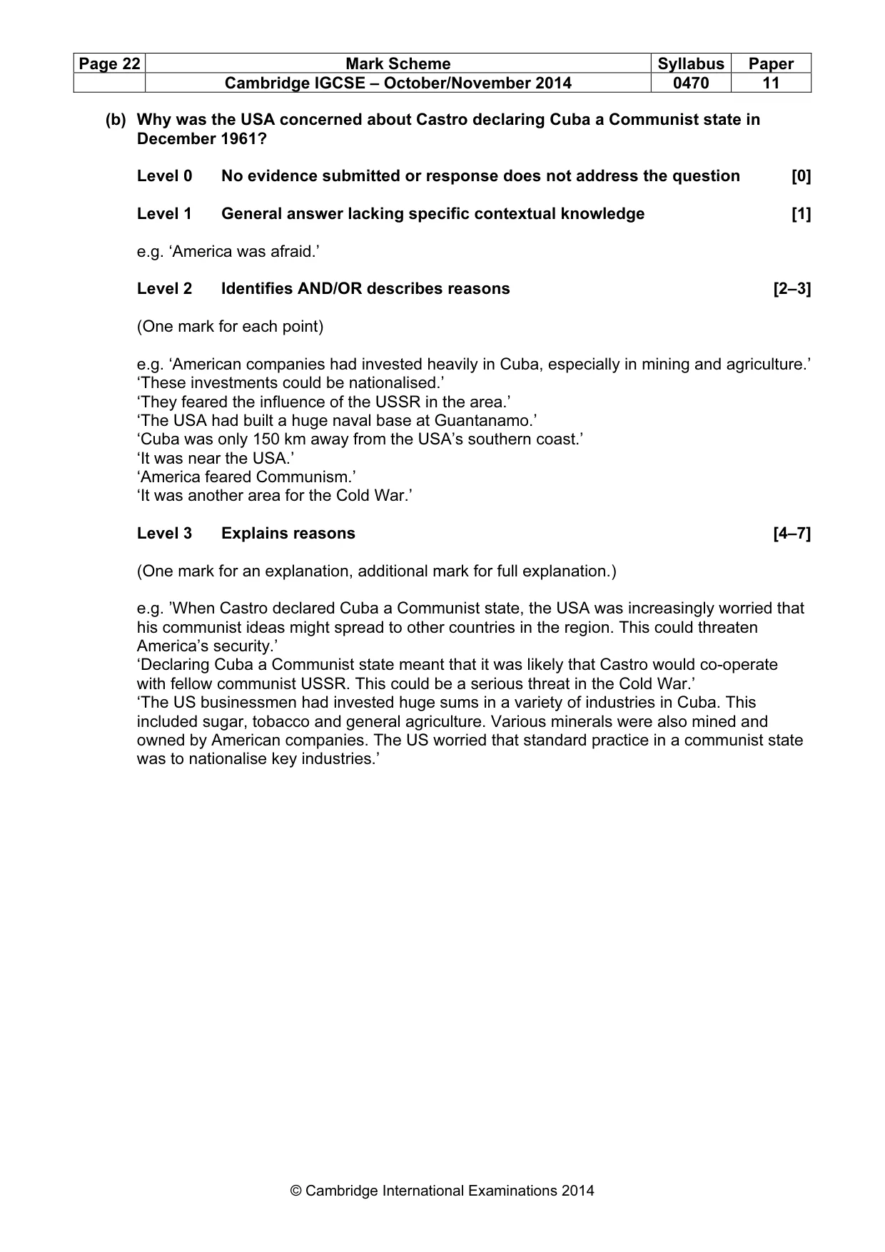 Mark scheme, page 22 of 77
