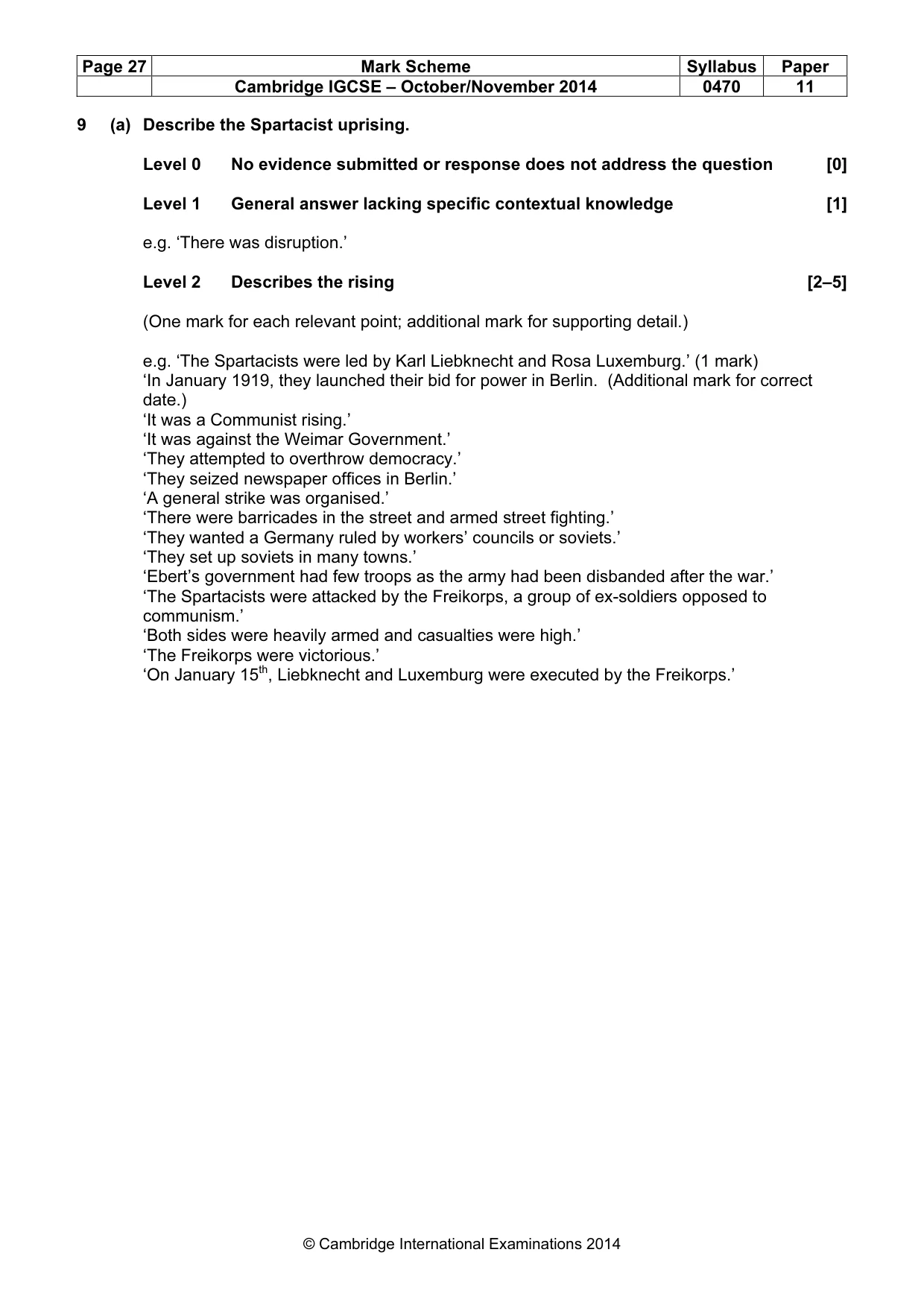 Mark scheme, page 27 of 77