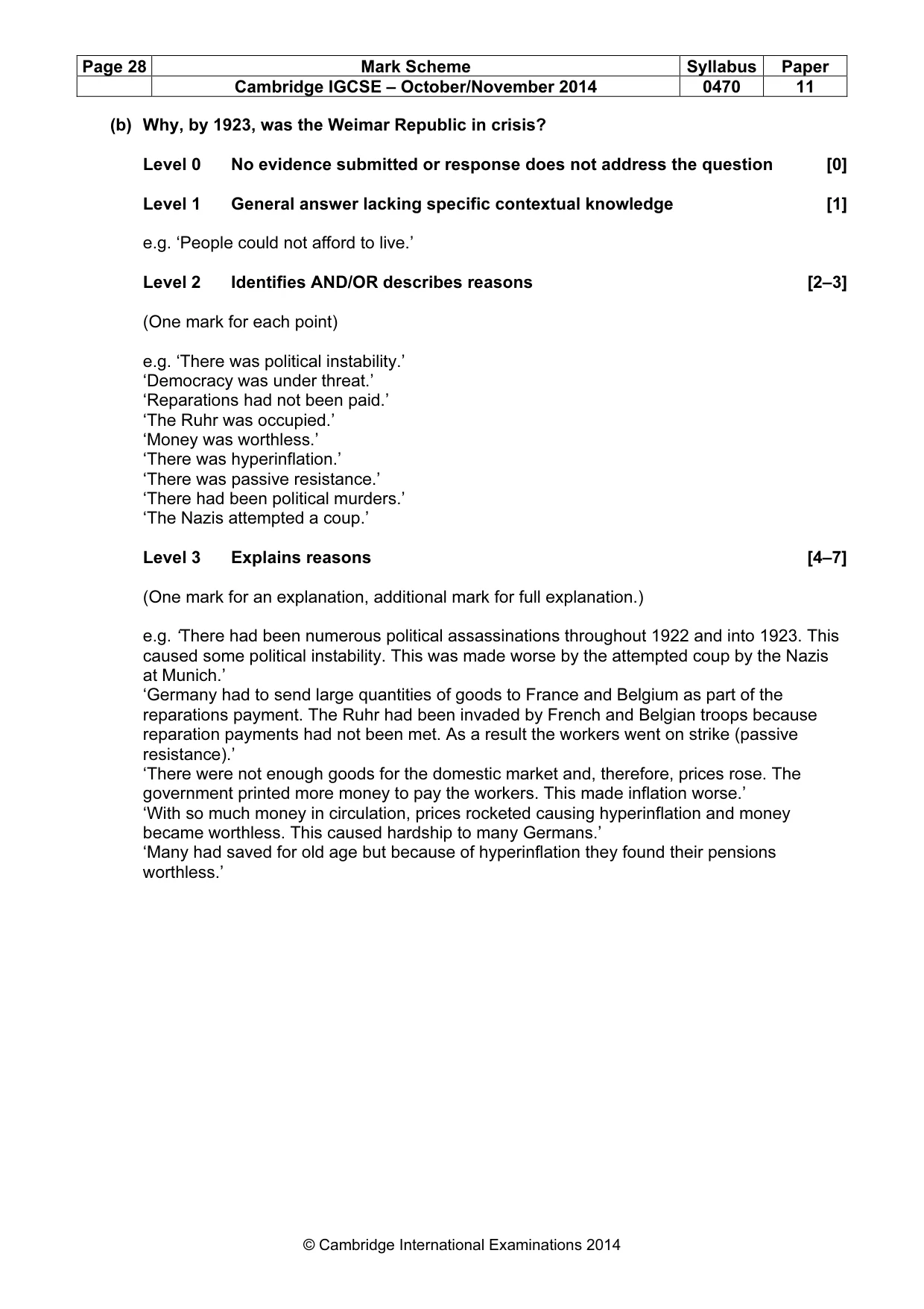 Mark scheme, page 28 of 77