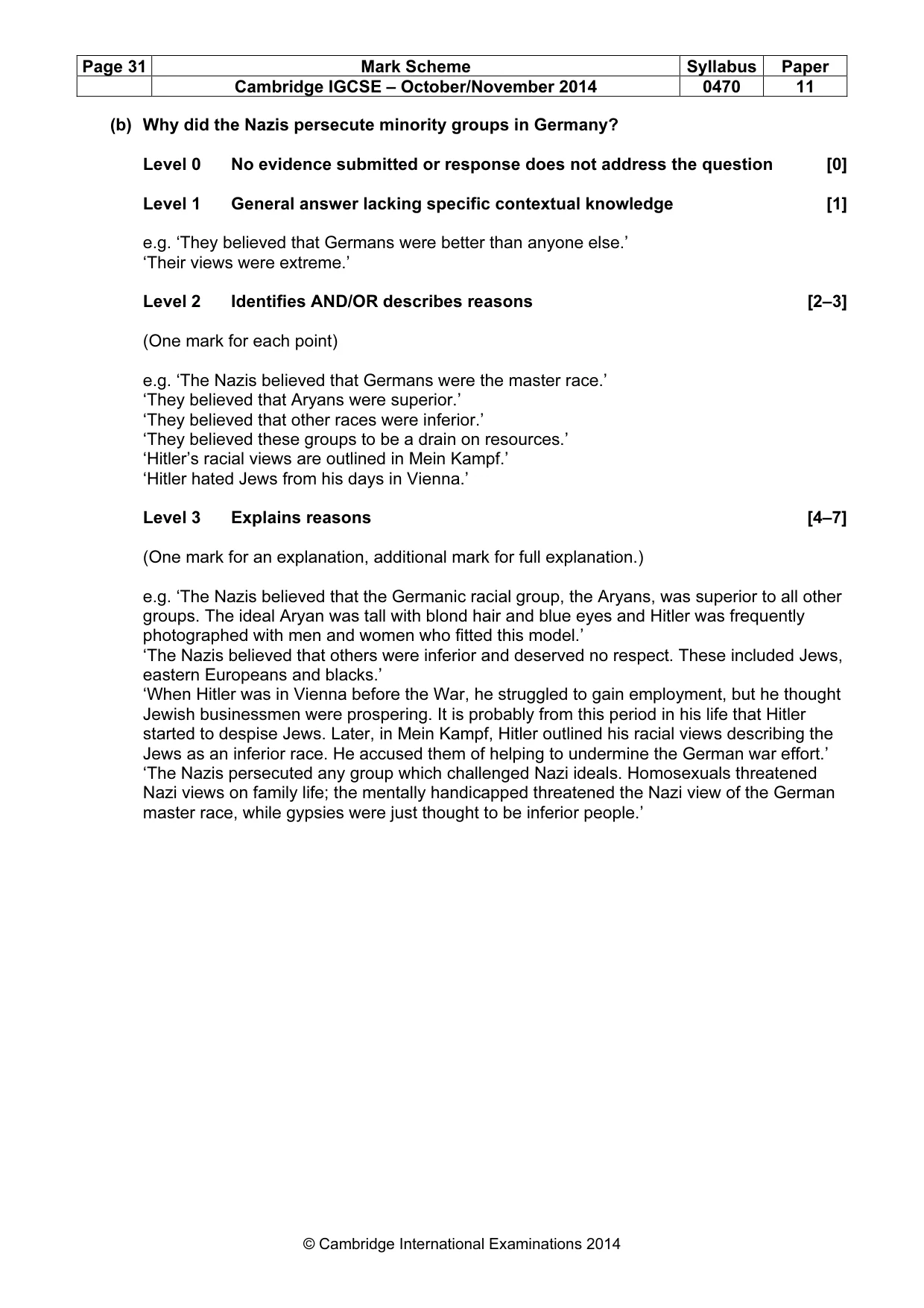 Mark scheme, page 31 of 77