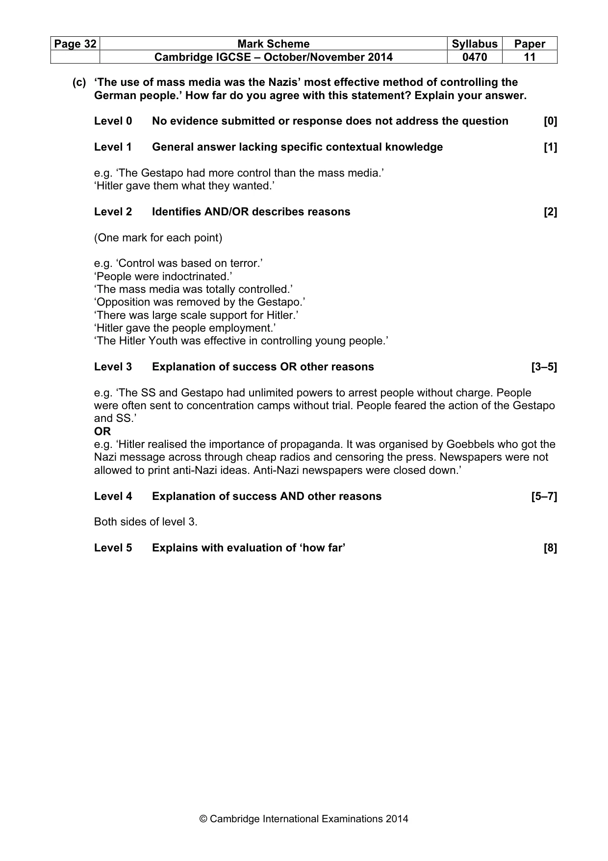 Mark scheme, page 32 of 77