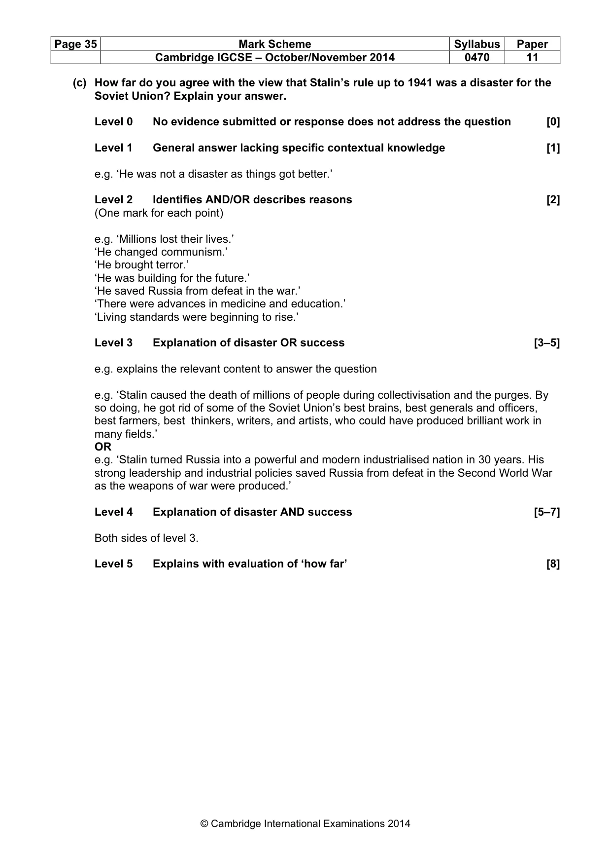 Mark scheme, page 35 of 77