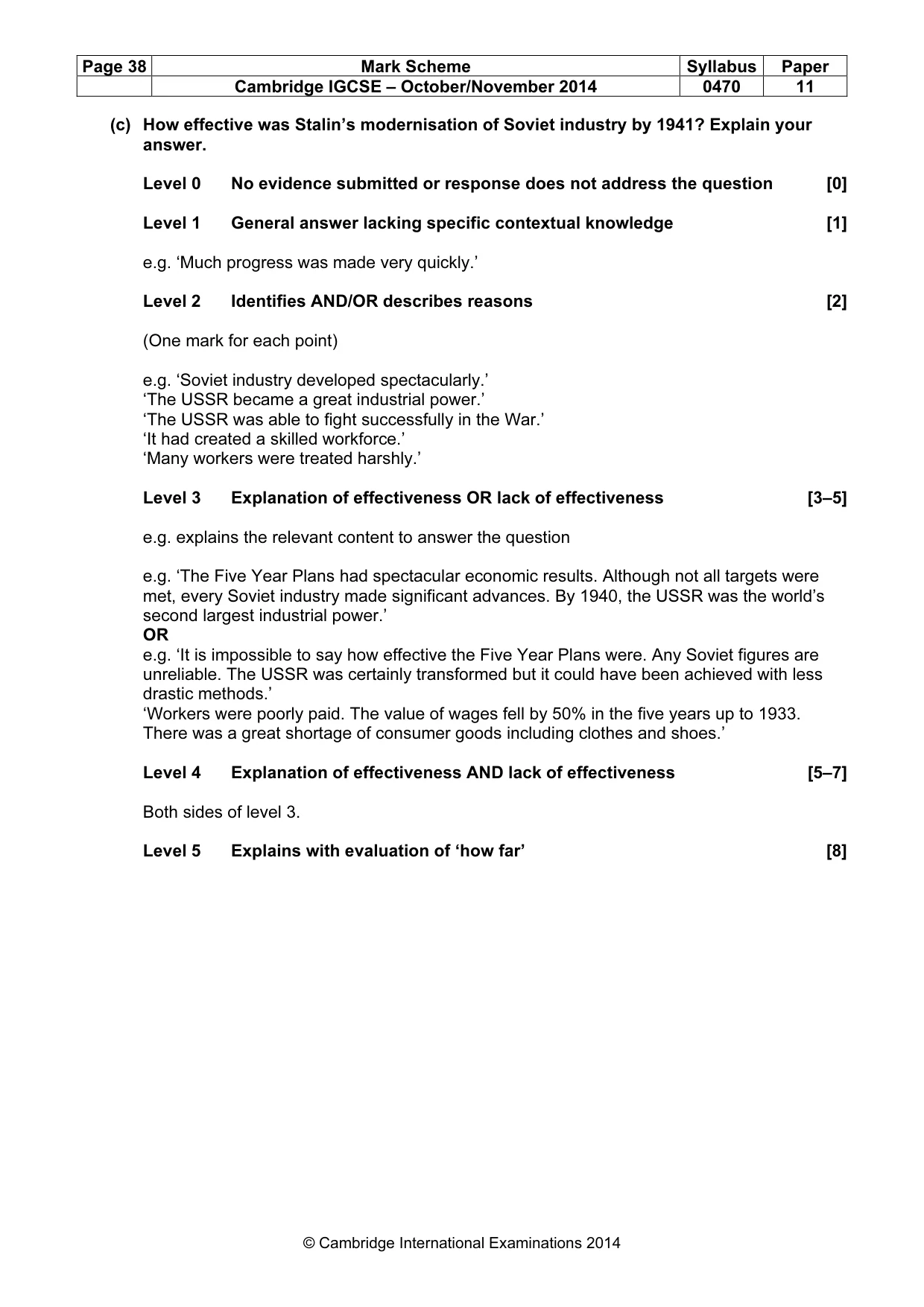 Mark scheme, page 38 of 77