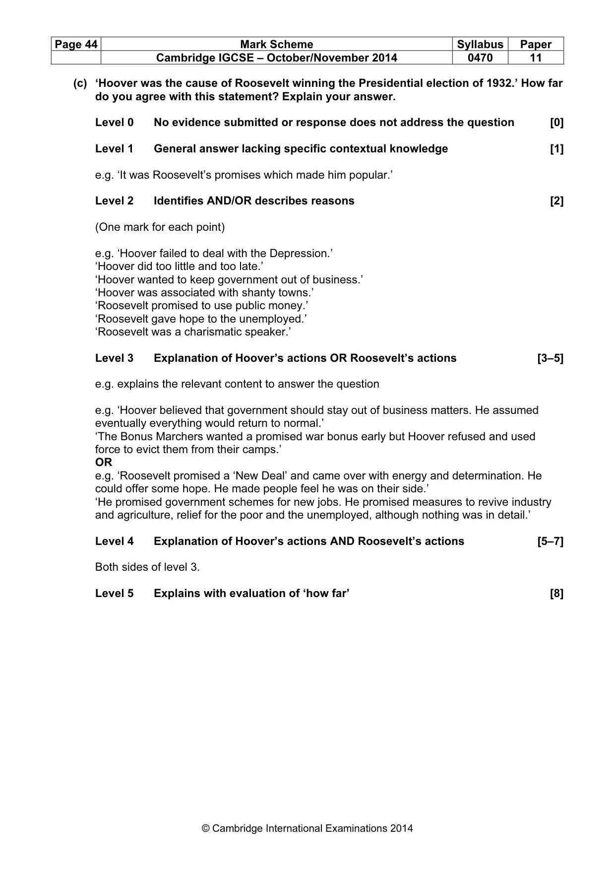 Mark scheme, page 44 of 77