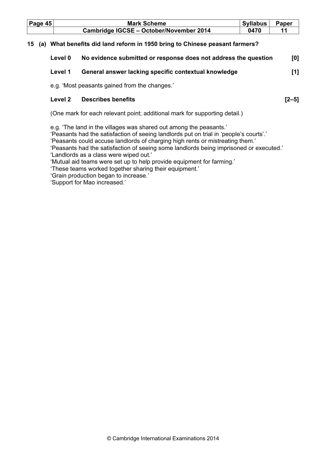 Mark scheme, page 45 of 77
