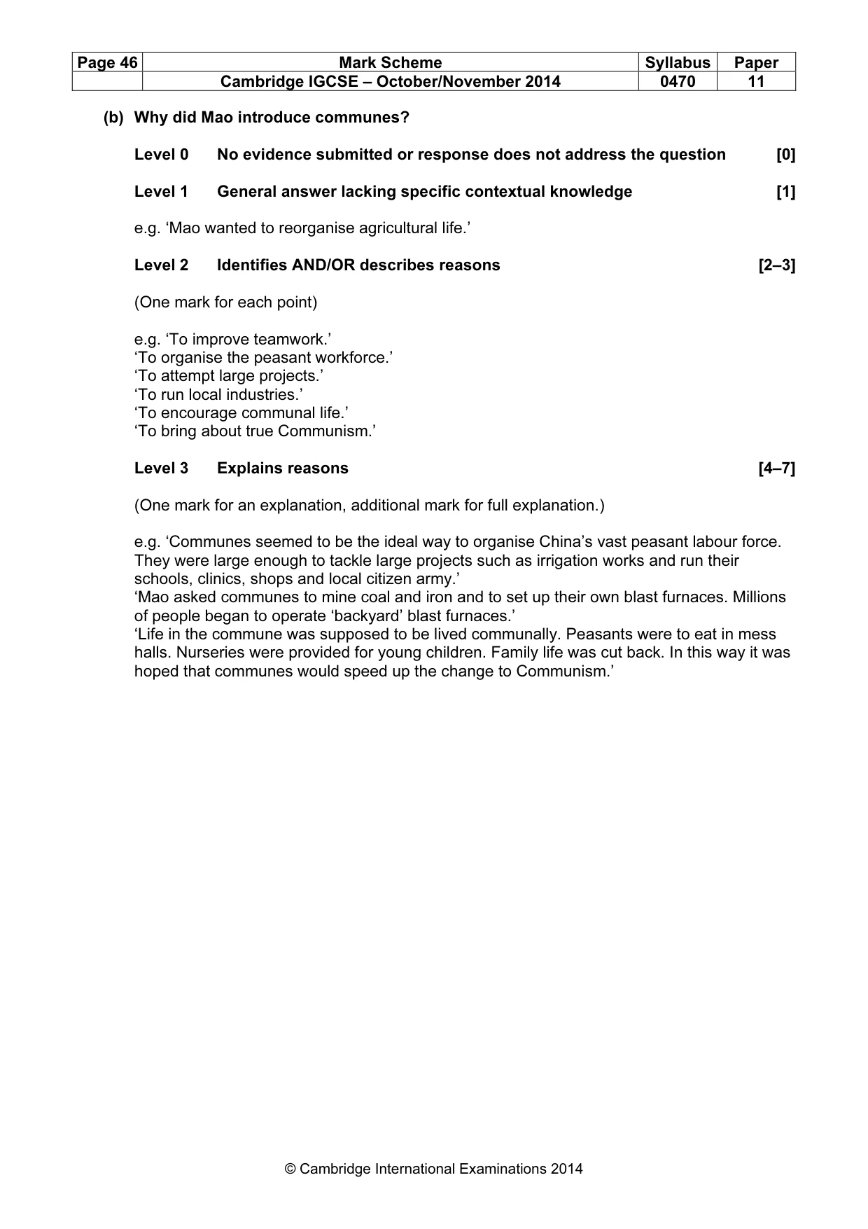 Mark scheme, page 46 of 77