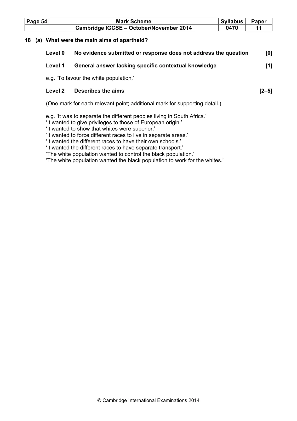 Mark scheme, page 54 of 77