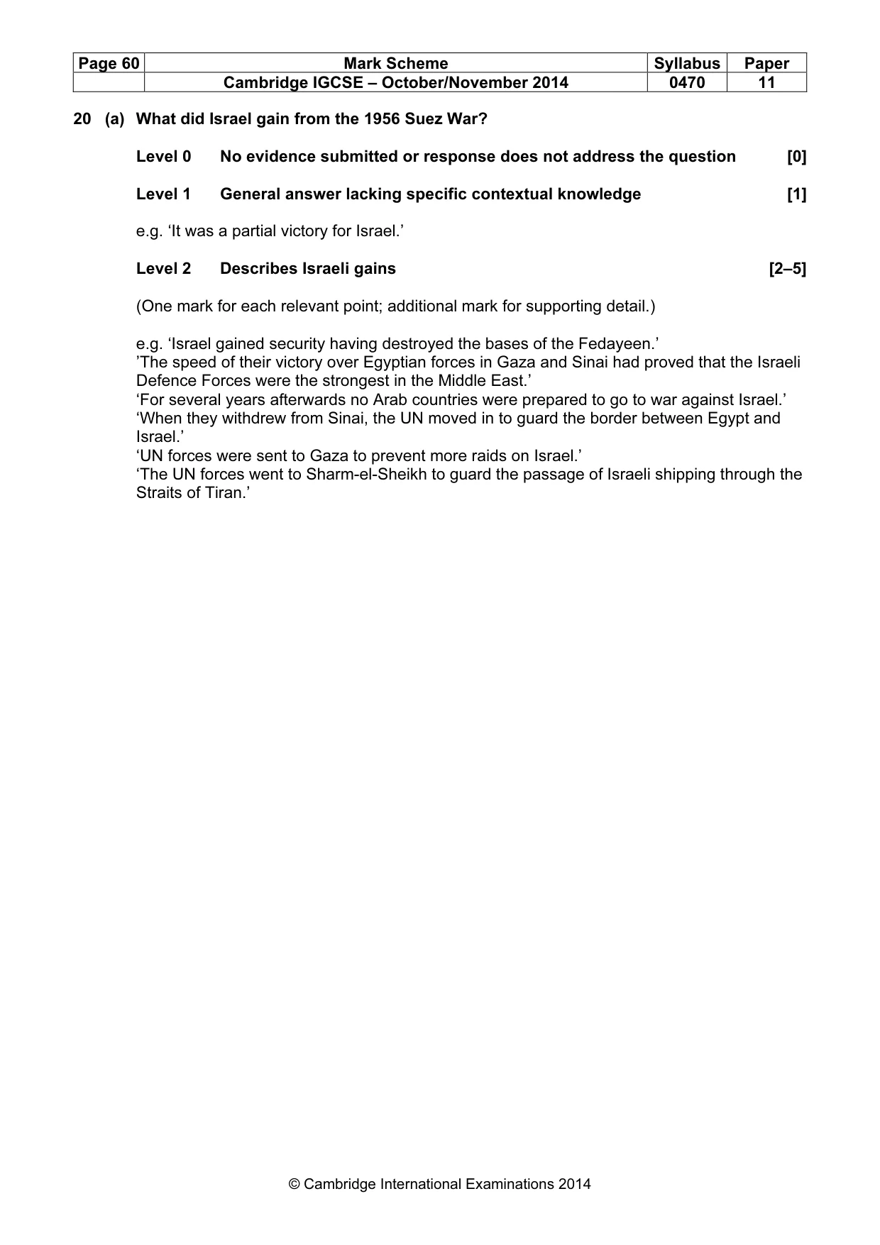 Mark scheme, page 60 of 77