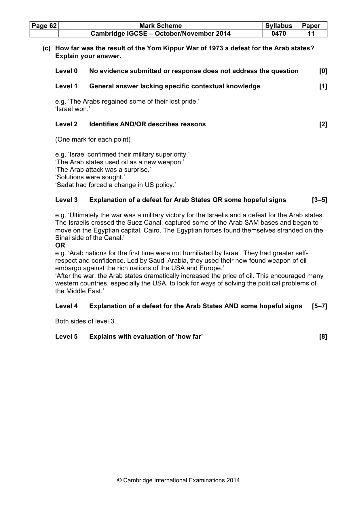 Mark scheme, page 62 of 77