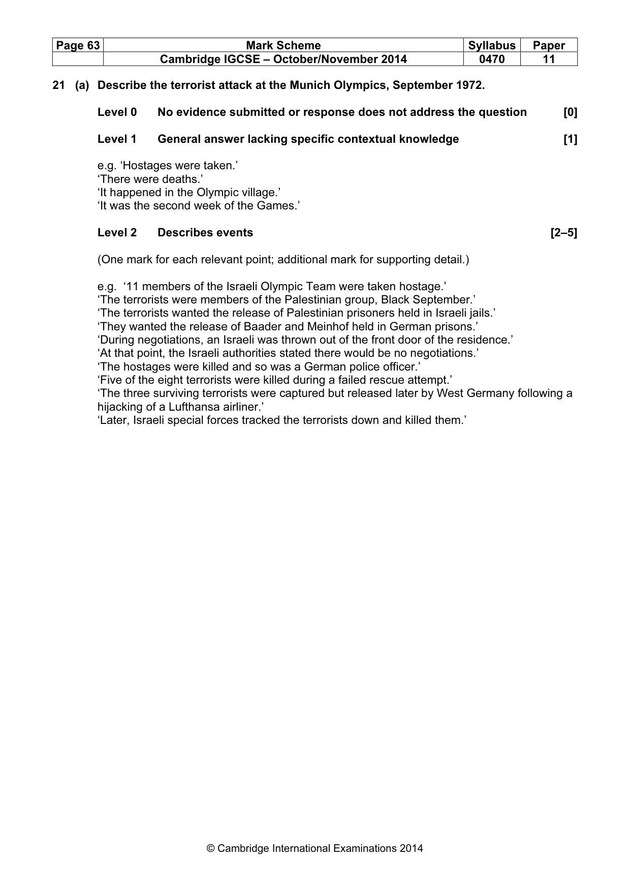 Mark scheme, page 63 of 77