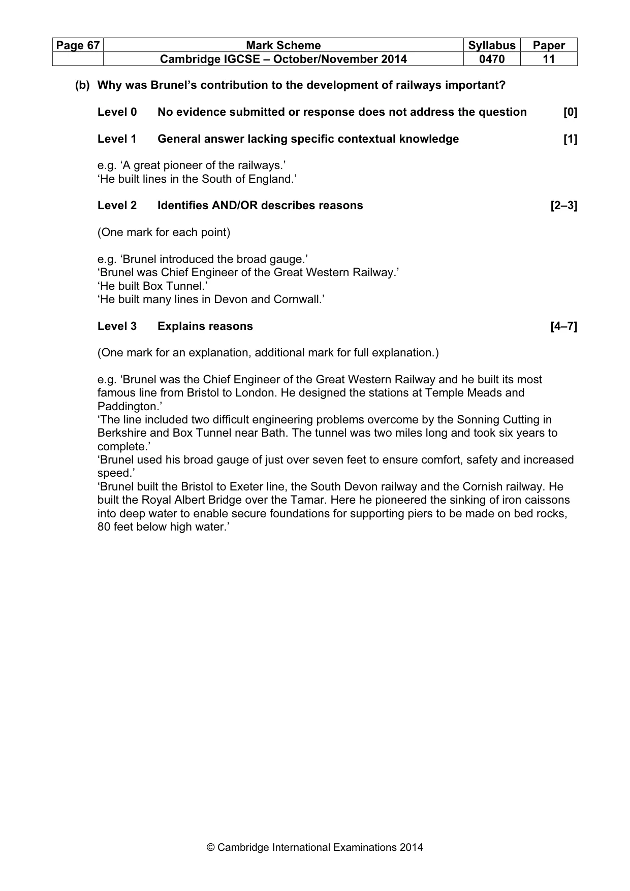Mark scheme, page 67 of 77