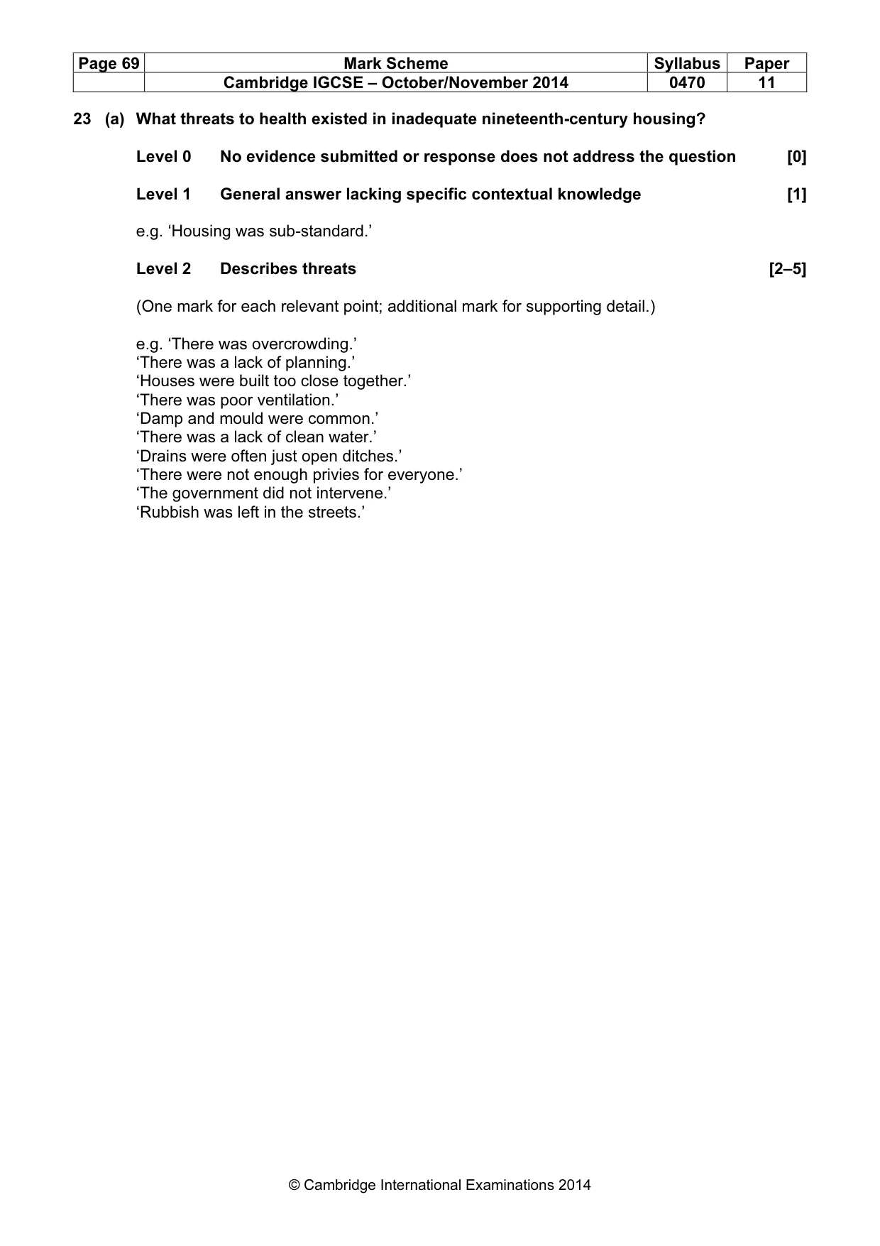 Mark scheme, page 69 of 77